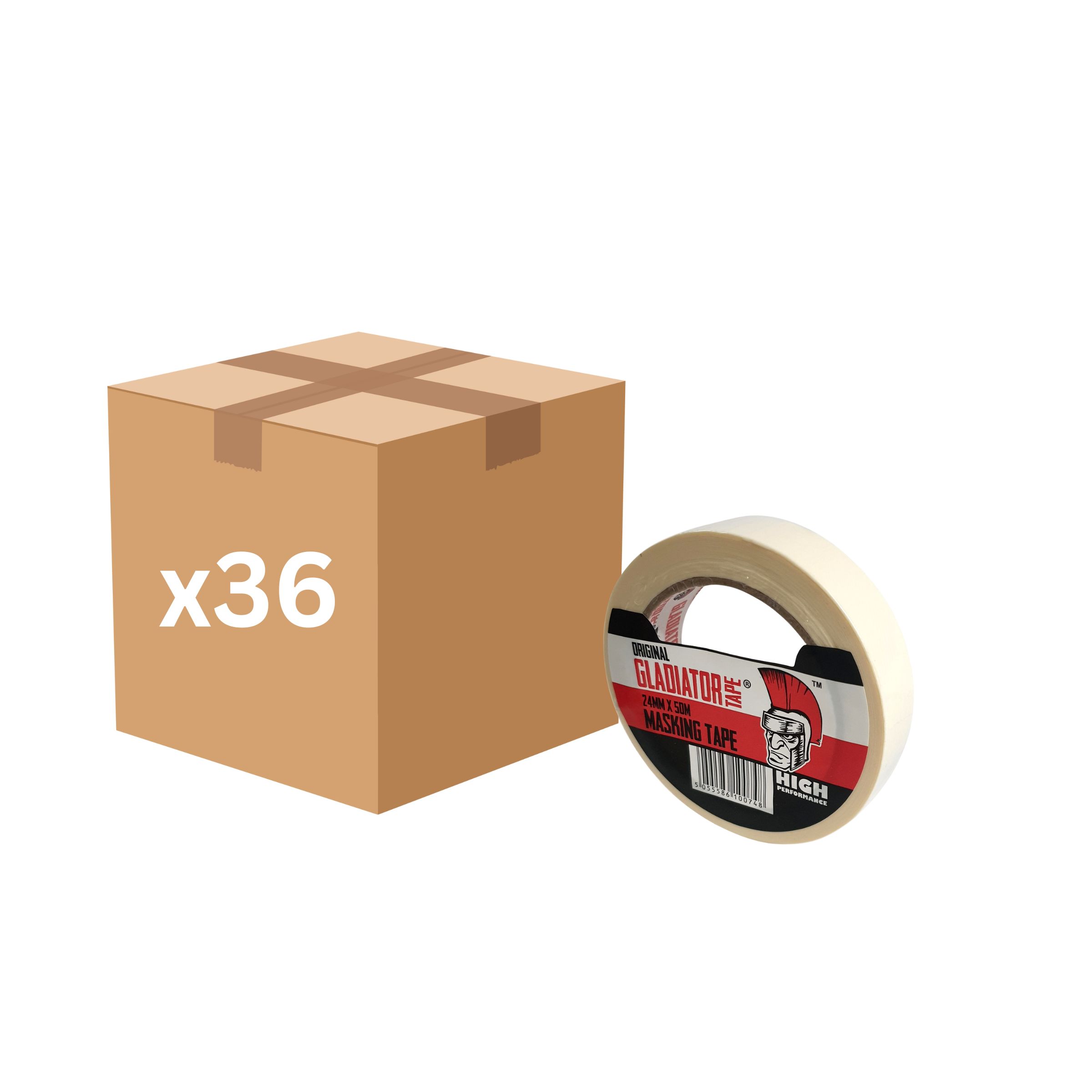 Gladiator General Purpose Masking Tape 24mm x 50m (Natural) - Box of 36
