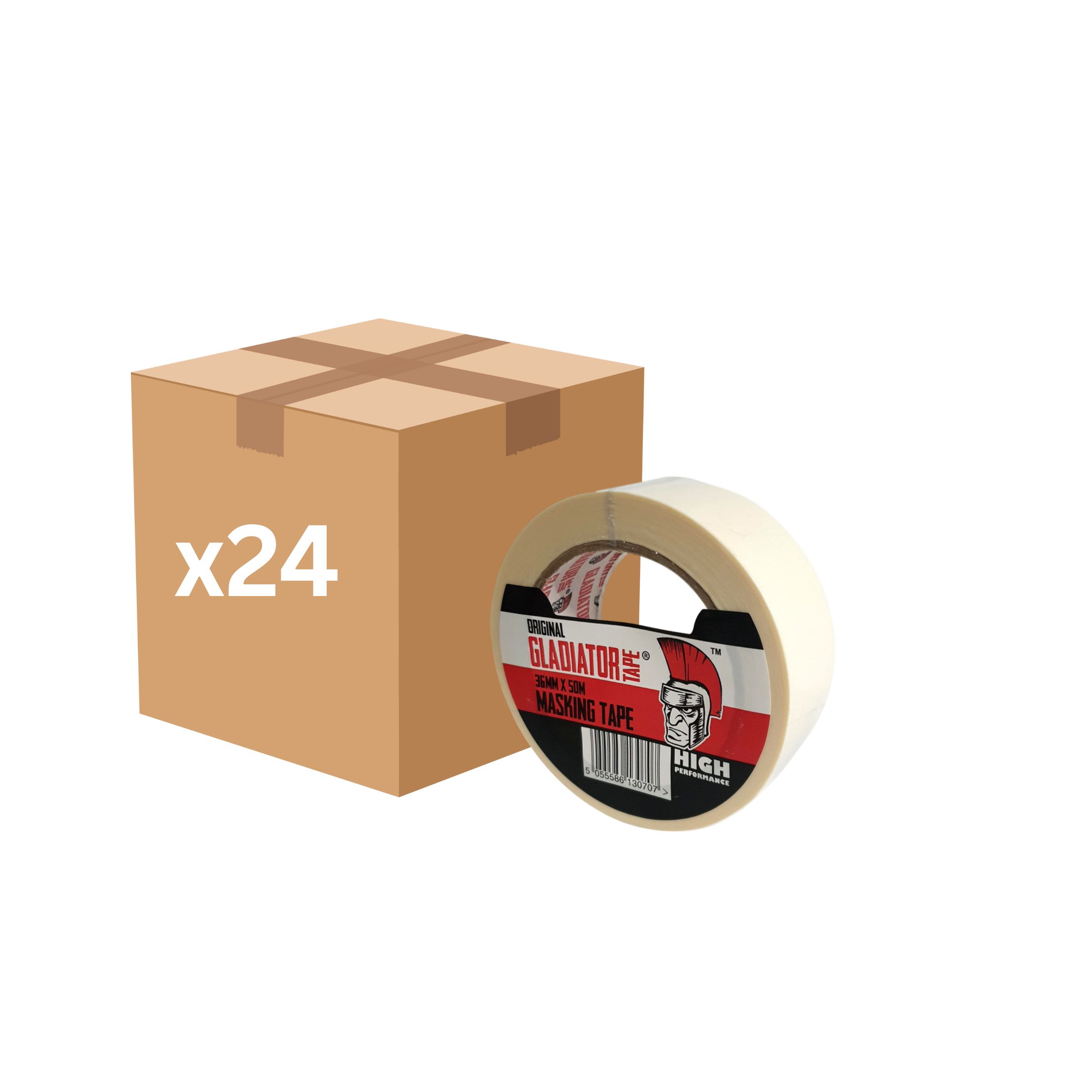 Gladiator General Purpose Masking Tape 36mm x 50m (Natural) - Box of 24