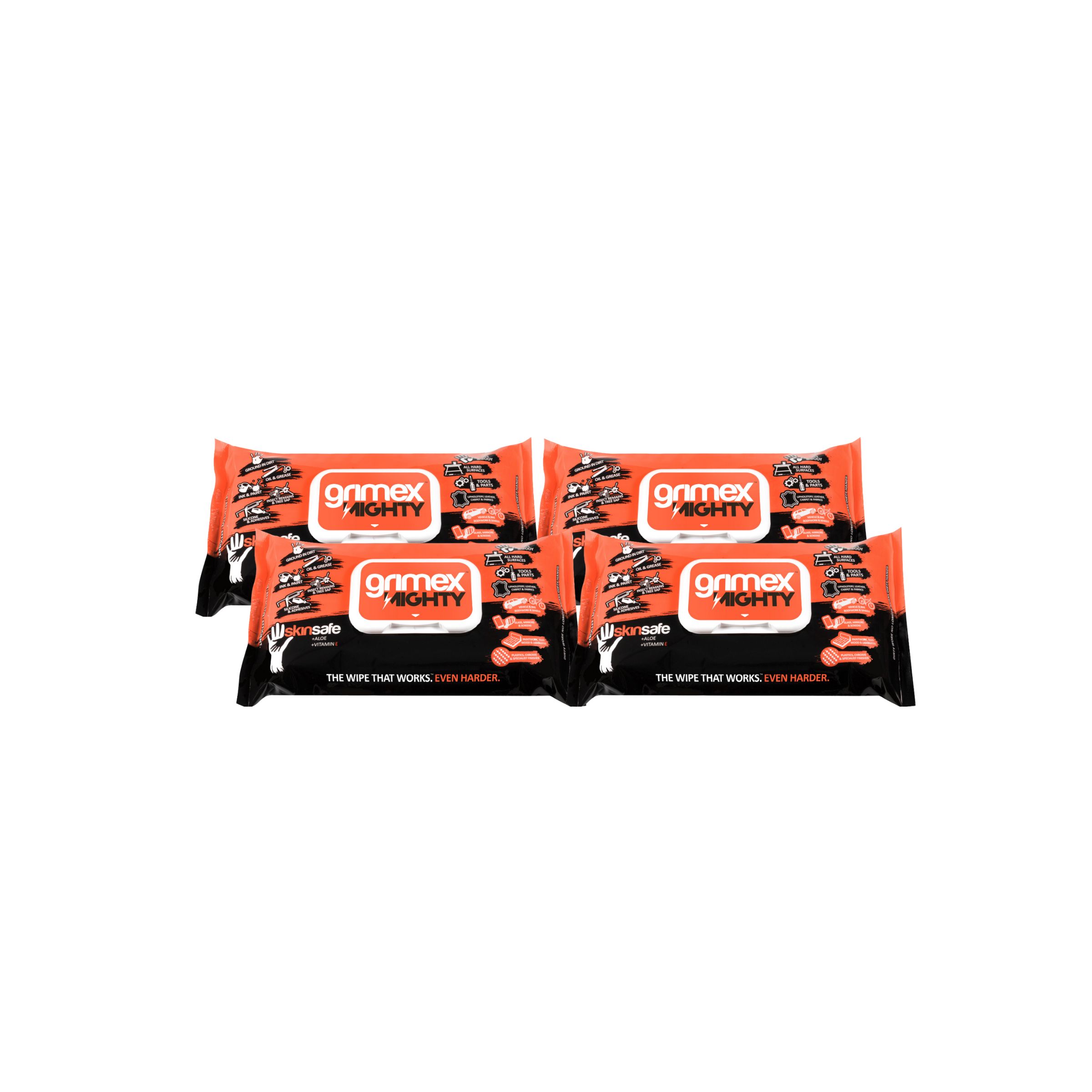 Grimex Mighty Industrial Wipes (Pack of 40) - Carton of 4