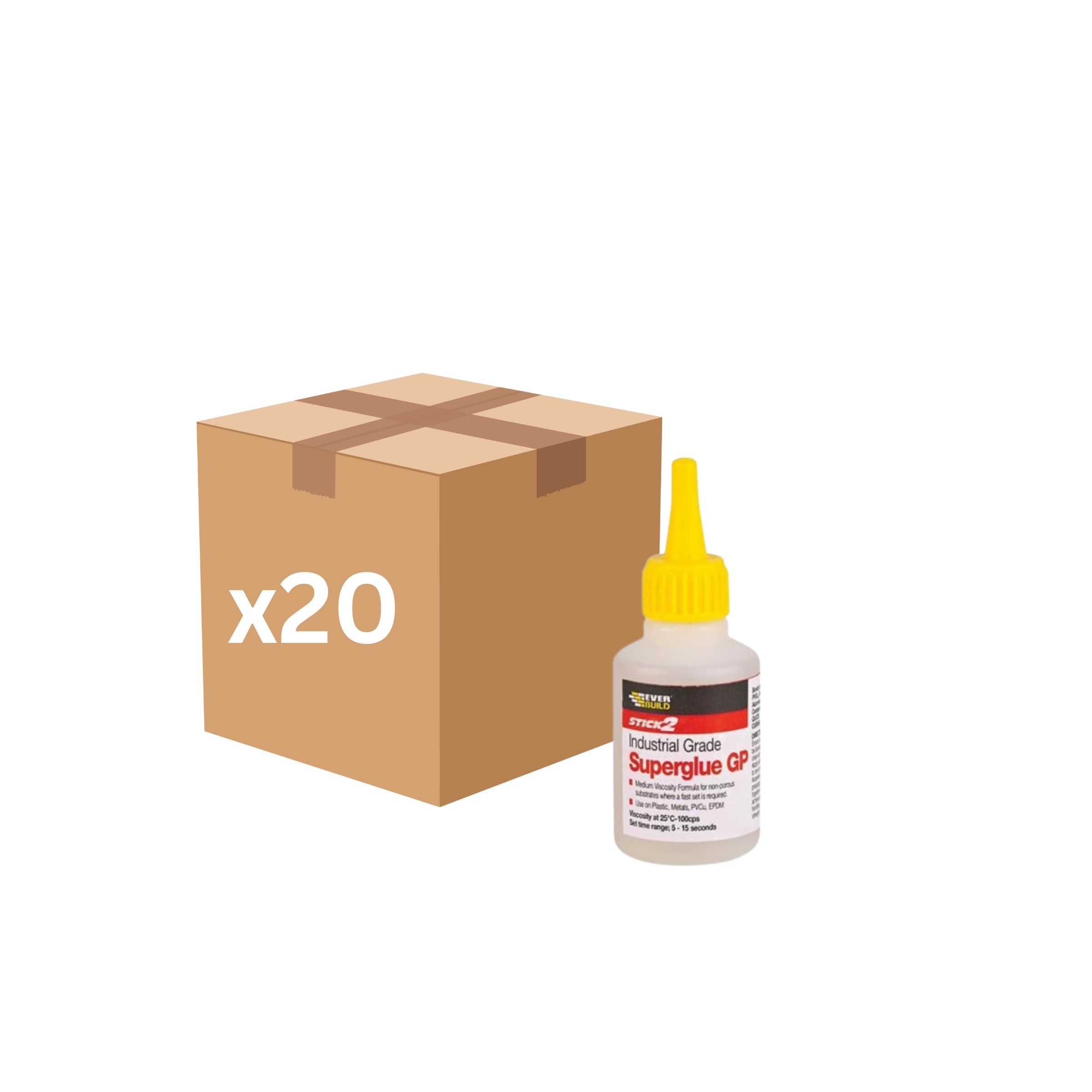 Everbuild STICK2 Industrial Grade Superglue 50g (20 Box)