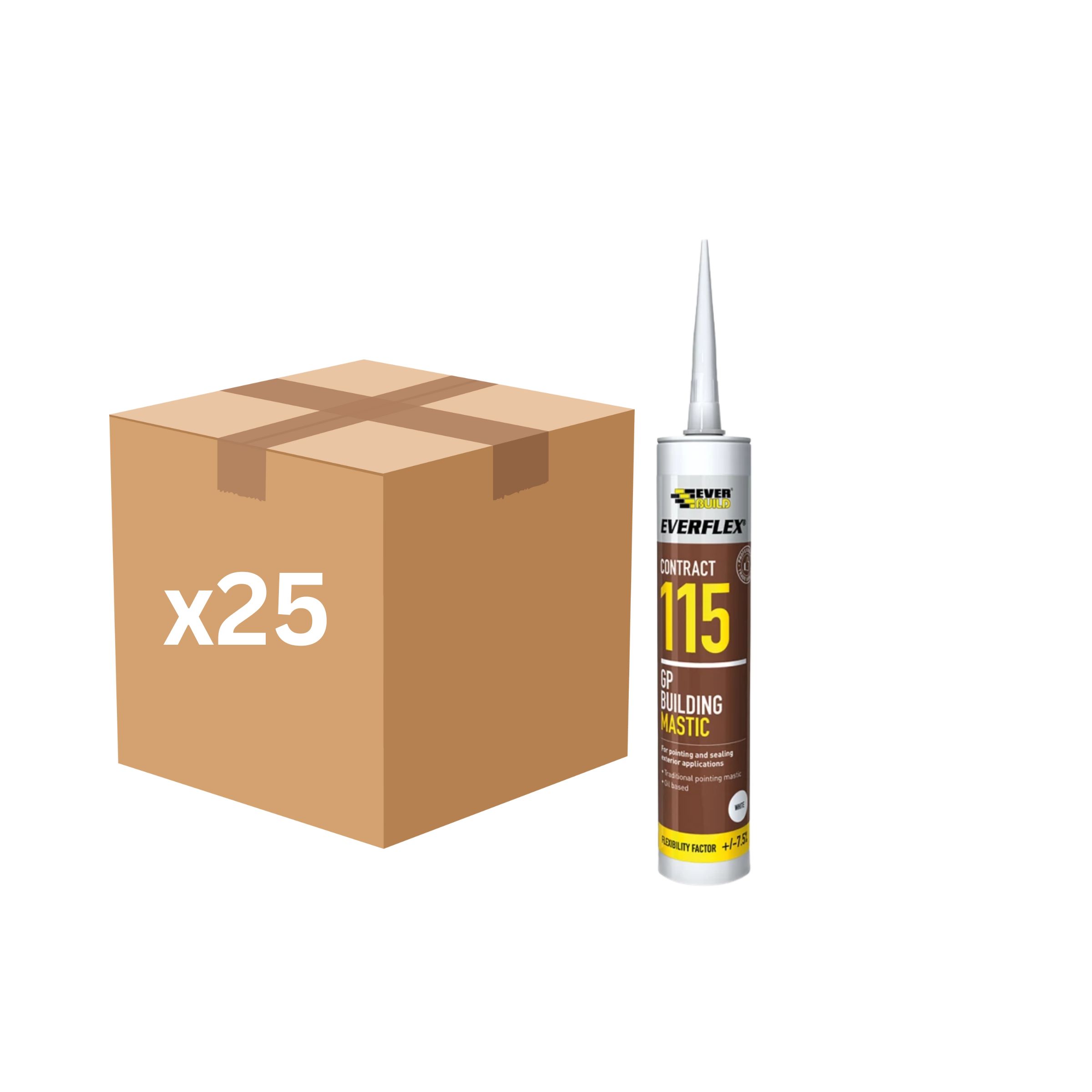 Everbuild Everflex 115 GP Mastic 285ml (White) - Box of 25