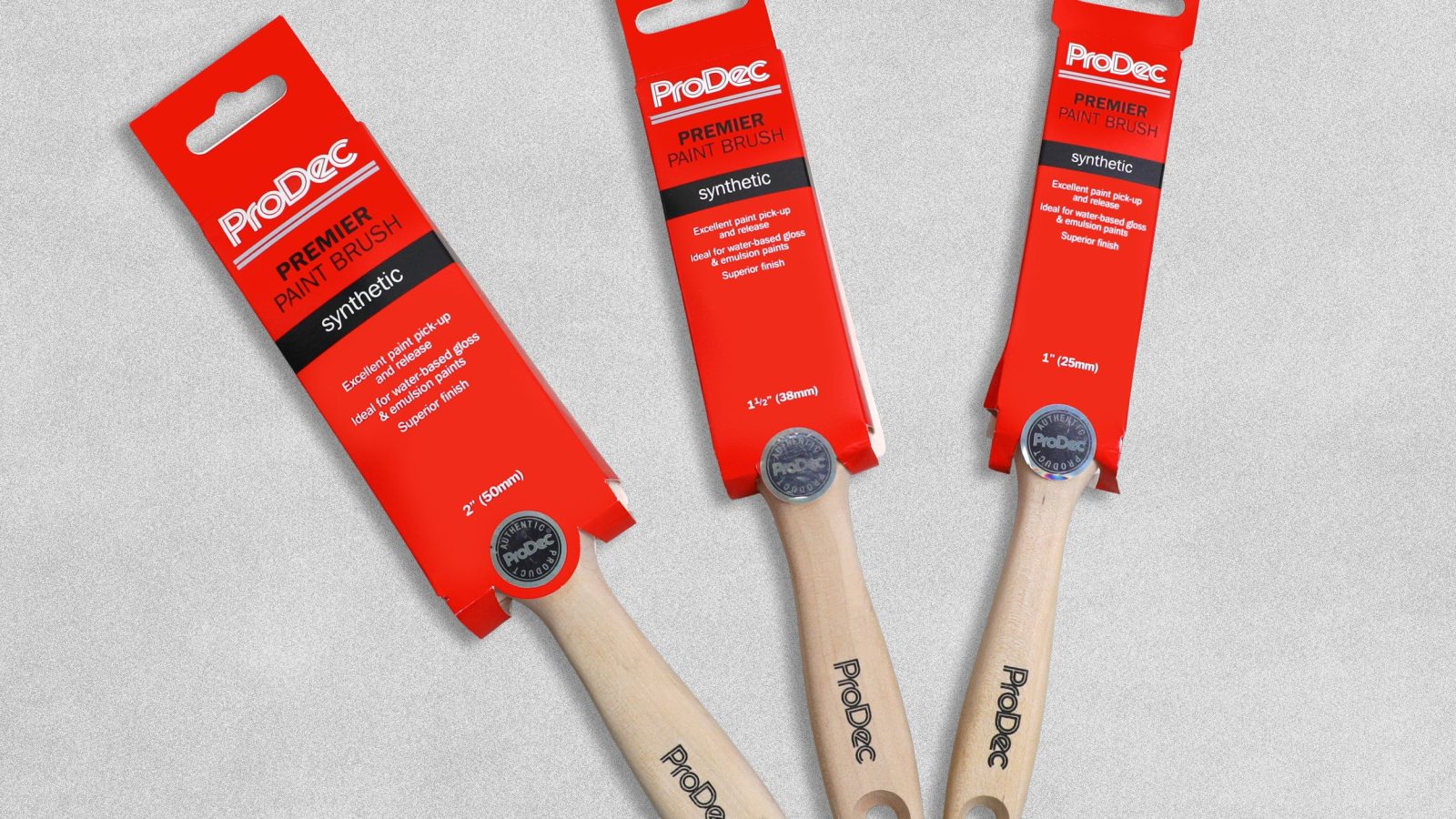 ProDec Premier Trade Professional Synthetic Paint Brush  various sizes