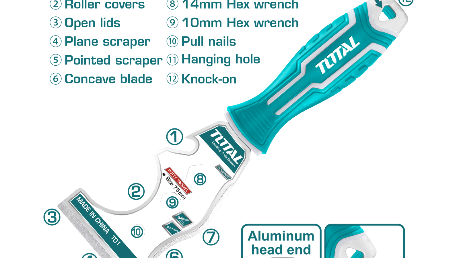 Total Multifunction Putty Trowel 75mm (3″) – THT683606M