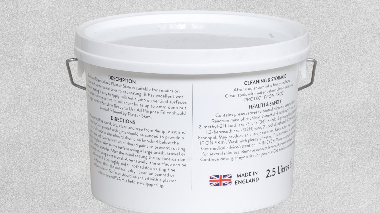 Bartoline Ready Mixed Plaster Skim & Repair 2.5 Litres