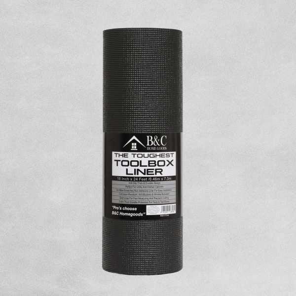 B&C Home Goods Toolbox Liner 18" x 24'  - Black Roll
