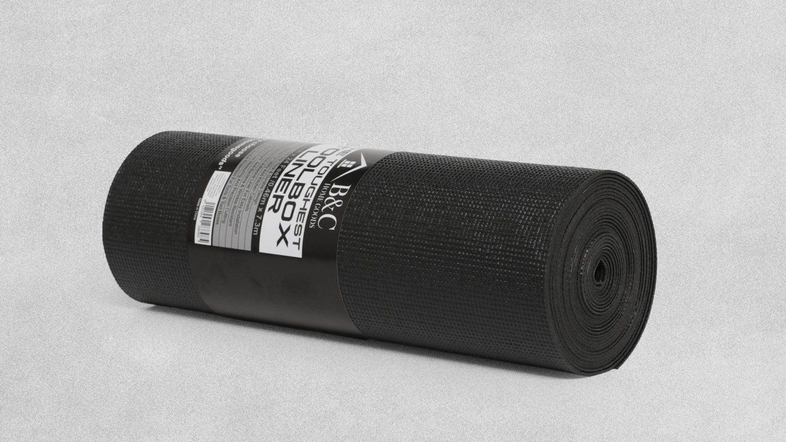 B&C Home Goods Toolbox Liner 18″ x 24′  – Black Roll