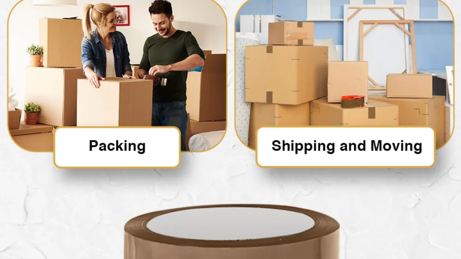 Brown Packing Sticky Tape 48mm x 66m – 3 Rolls