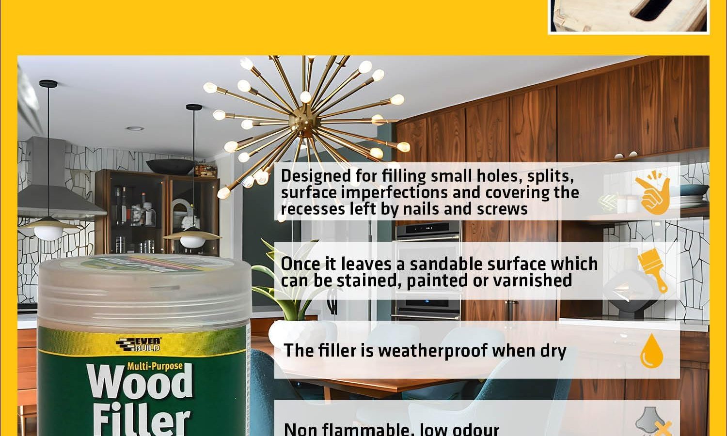 EverBuild Joiners Grade Wood Filler 250ml – Pine