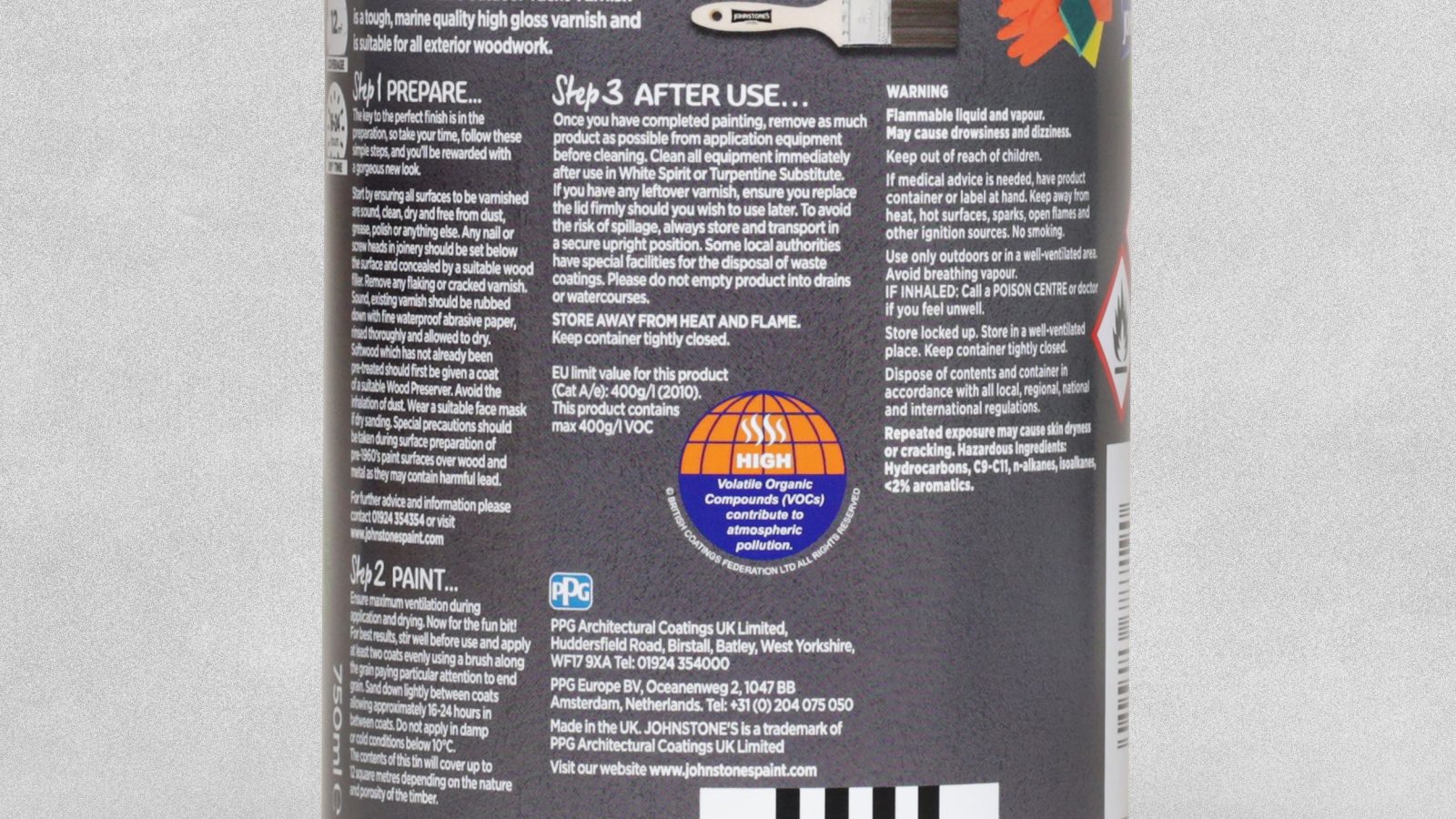 Johnstone’s Woodcare Outdoor Yacht Clear Gloss Varnish – 750ml