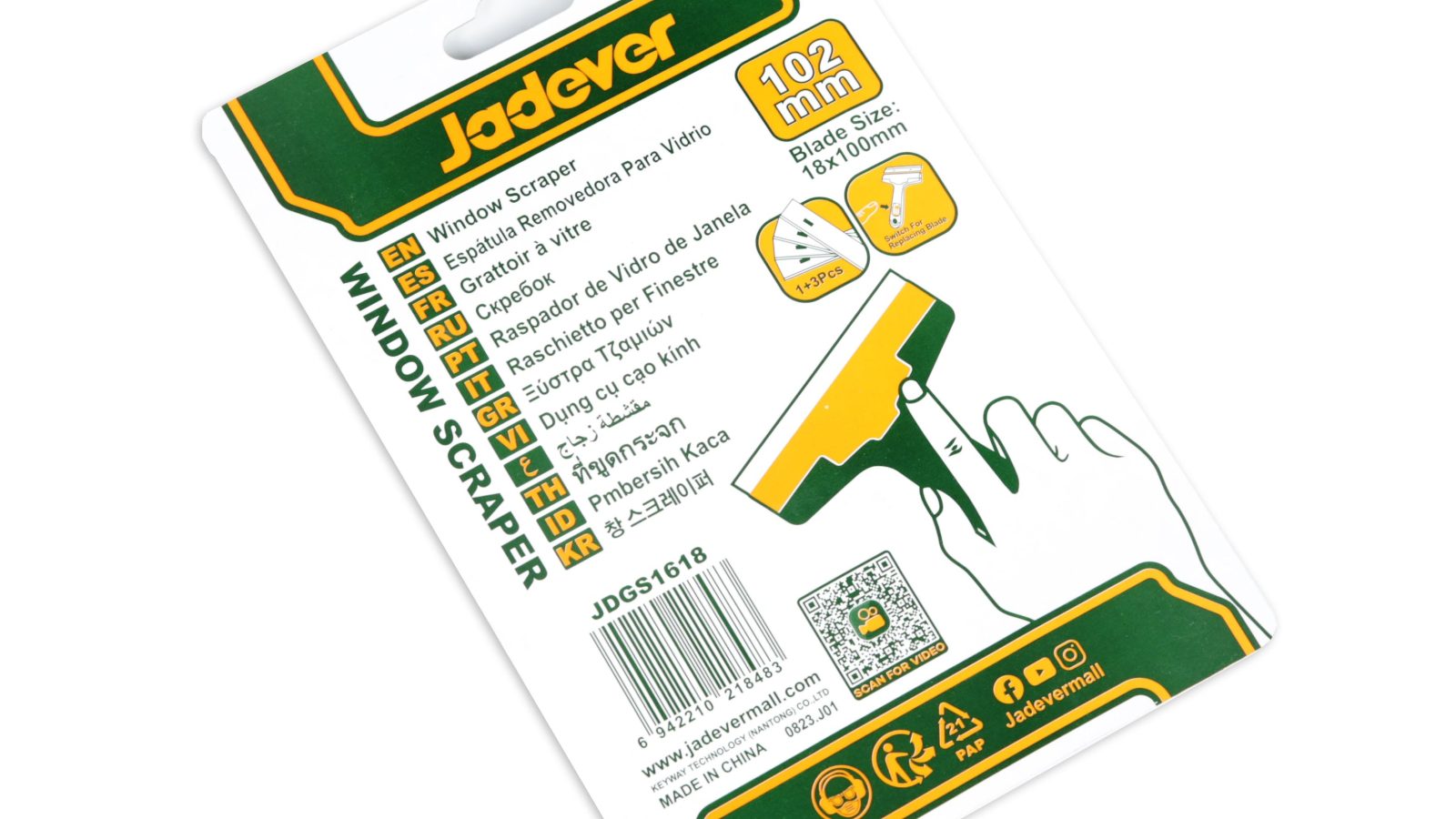 Jadever Window Scraper 102mm