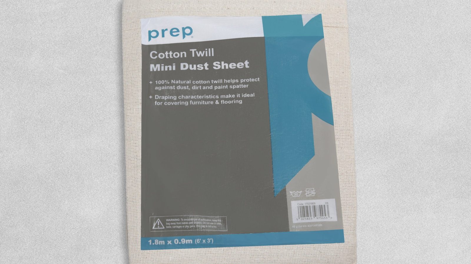 Prep Cotton Twill Mini Dust Sheet – 6′ x 3′