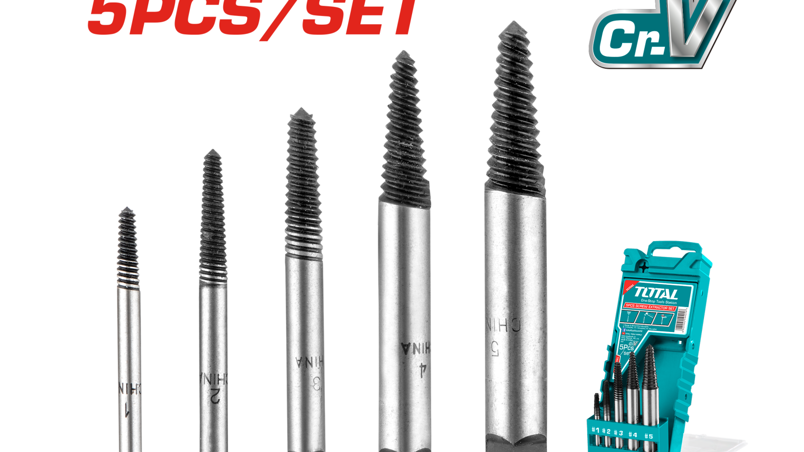Total Screw Extractor Set – 5pcs – TACSE0056