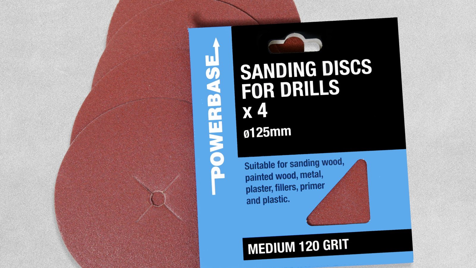 Powerbase Sanding Discs for Drills 125mm Diameter 4 Pack