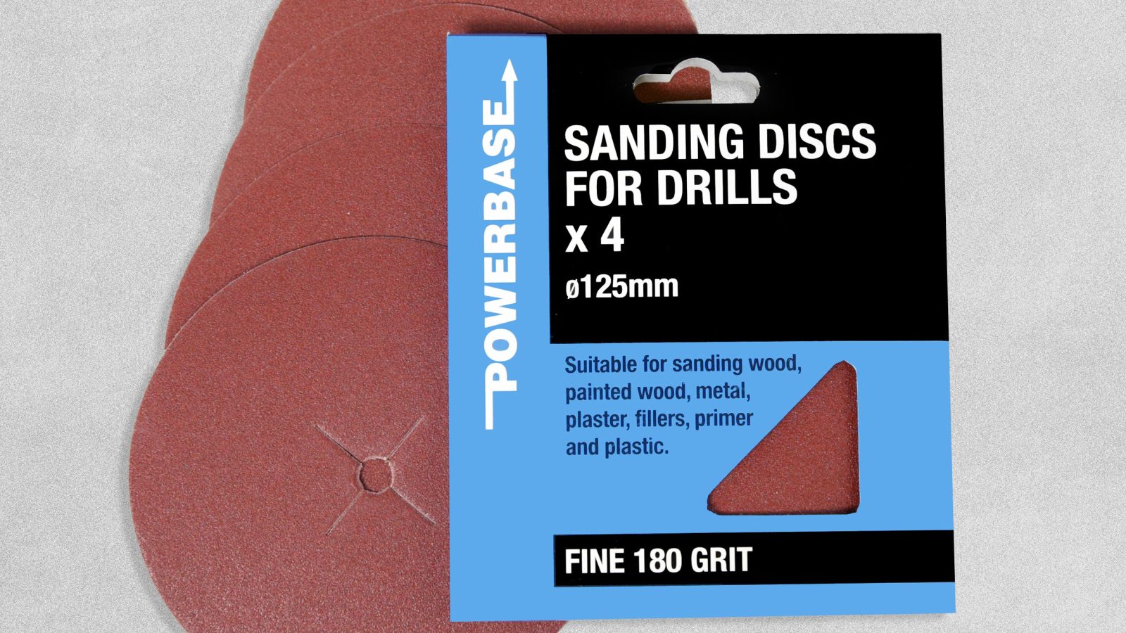 Powerbase Sanding Discs for Drills 125mm Diameter 4 Pack