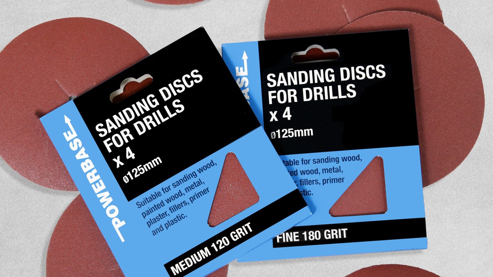 Powerbase Sanding Discs for Drills 125mm Diameter 4 Pack