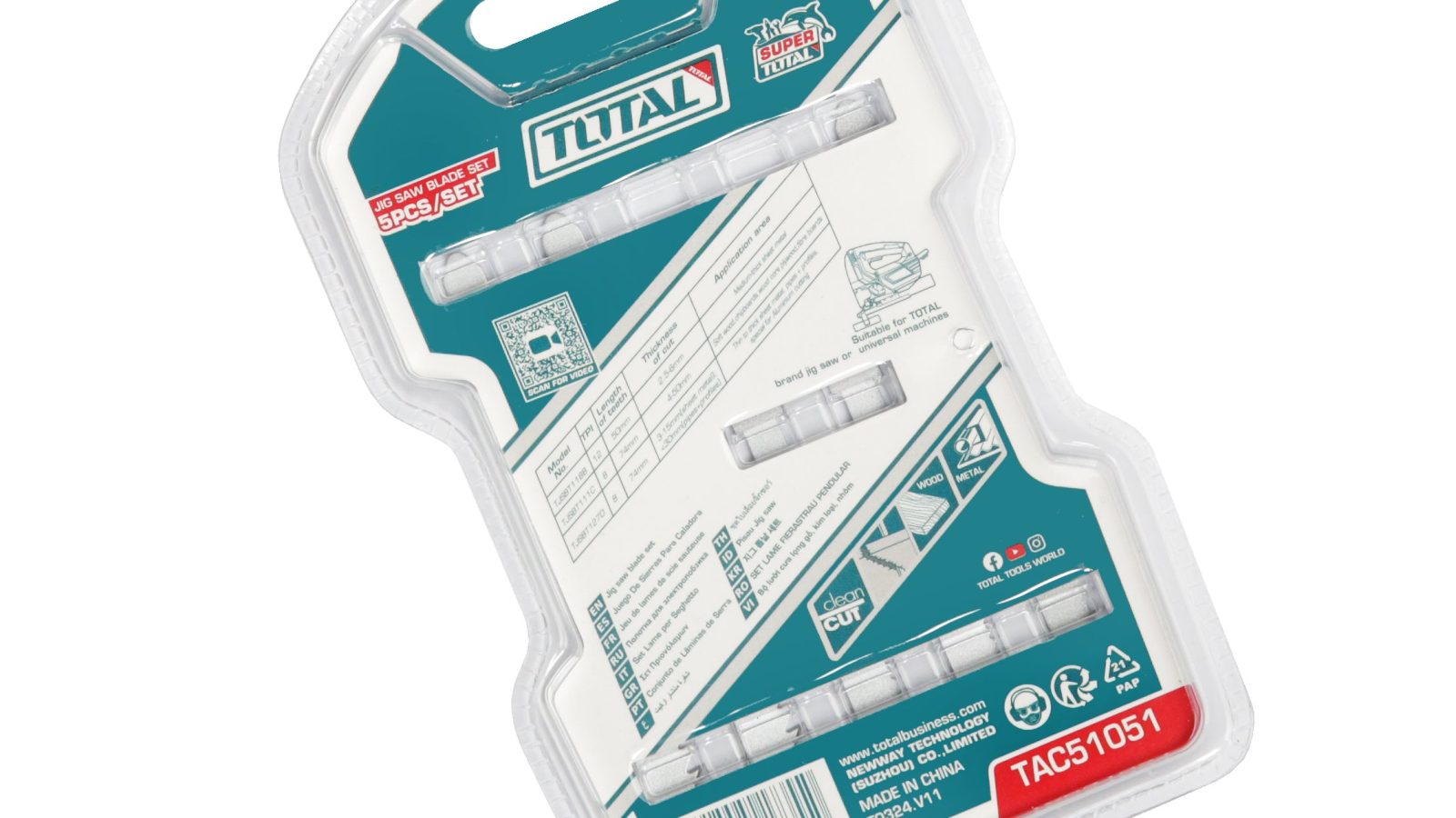 Total Jig Saw Blade set for Metal and Wood Pack of 5 – TAC51051