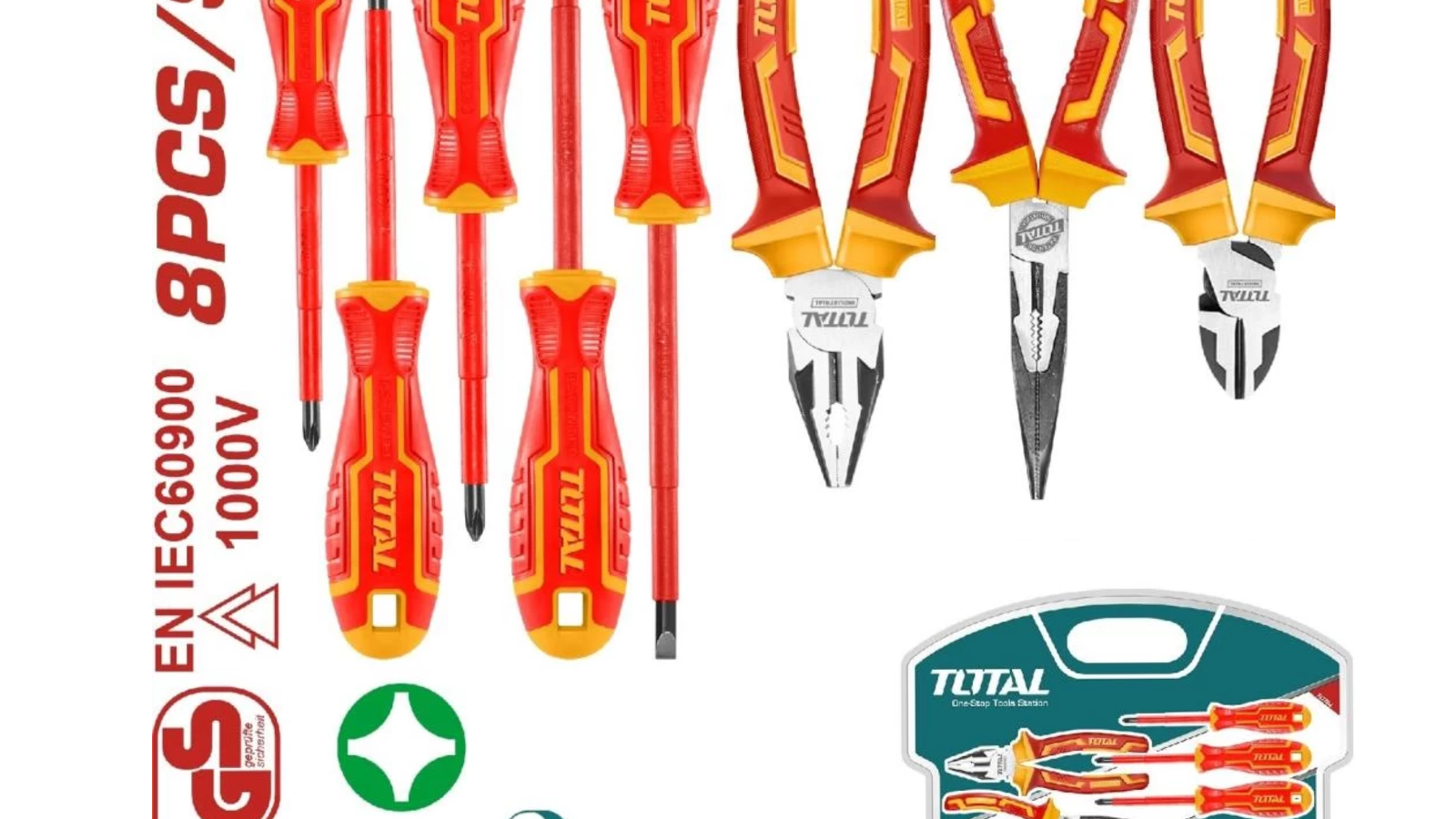 Total Insulated Hand Tools Set – 8pcs – THKIST3082