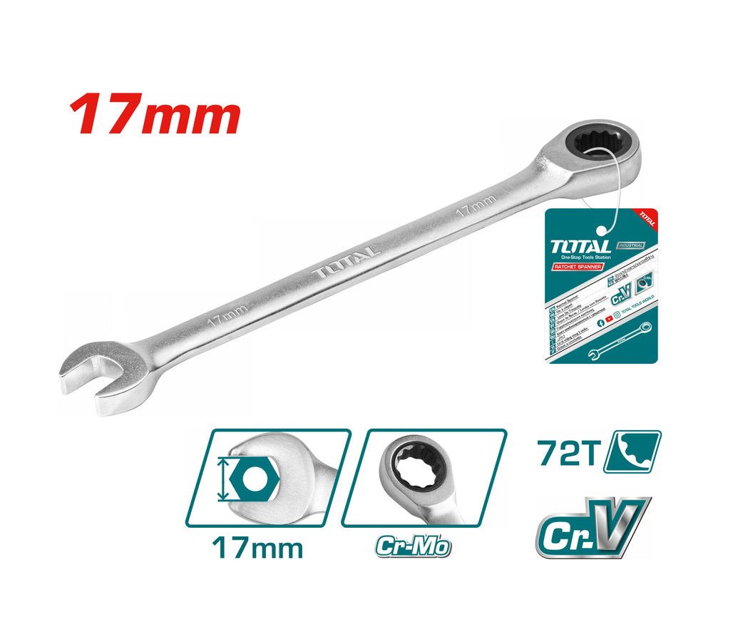Total Ratchet Spanner – 17mm – TCSPAR171