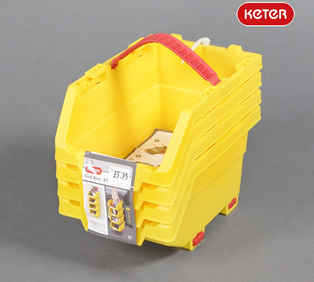 Keter Click it Bin 4 Piece Set –  23cm x 16cm x 13.5cm