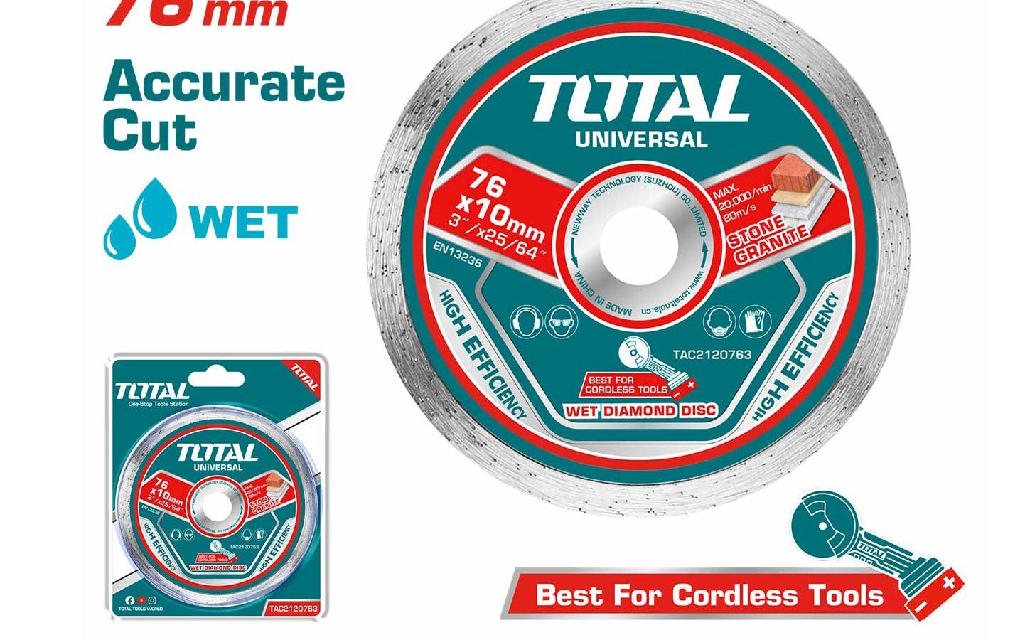 Total Wet Diamond Disc – 76mm – TAC2120763