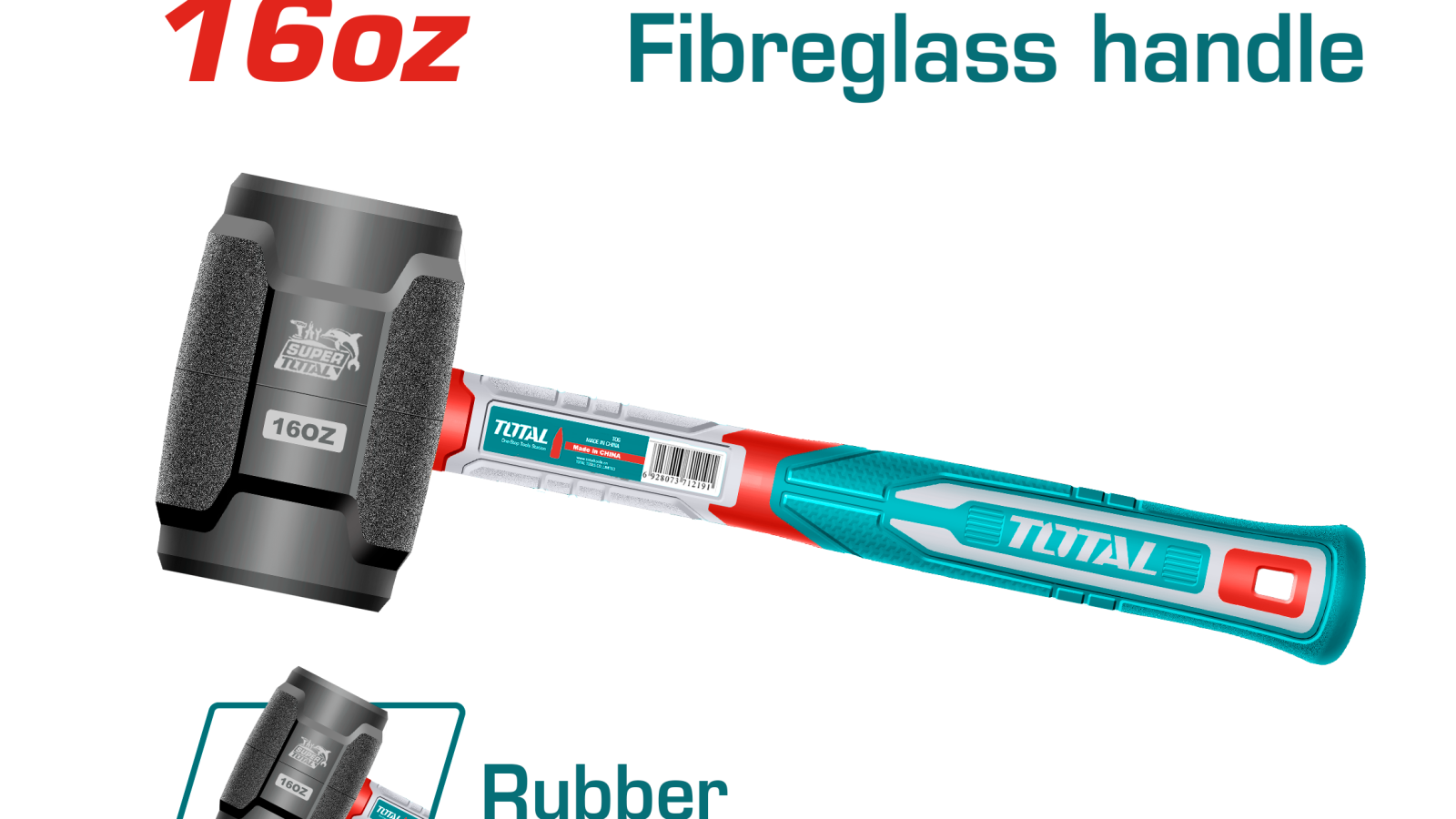 Total Rubber Hammer – 8oz – THRUH6808