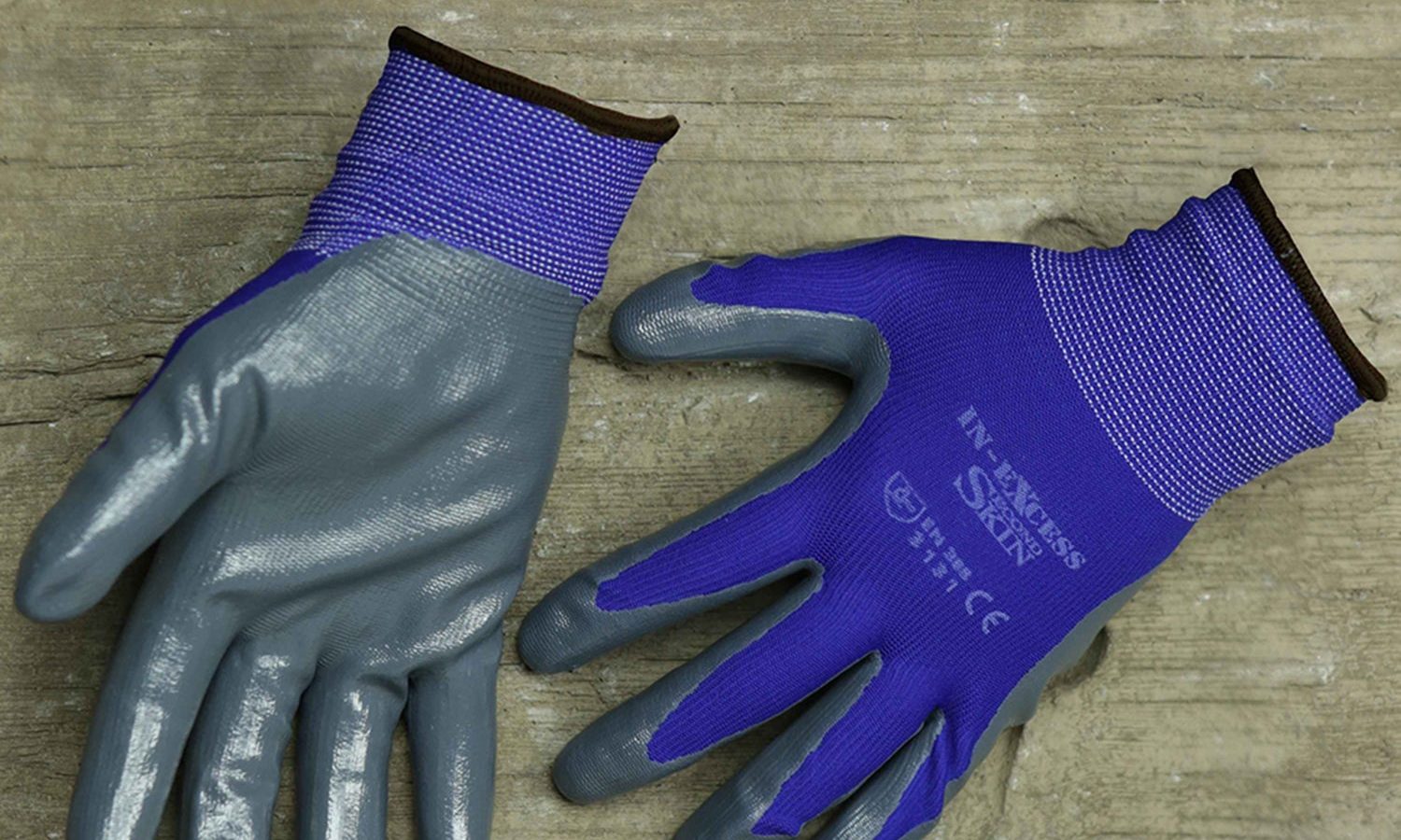 In-Excess Second Skin Multipurpose Gardening Anti-Slip Nitrile Gloves – Blue