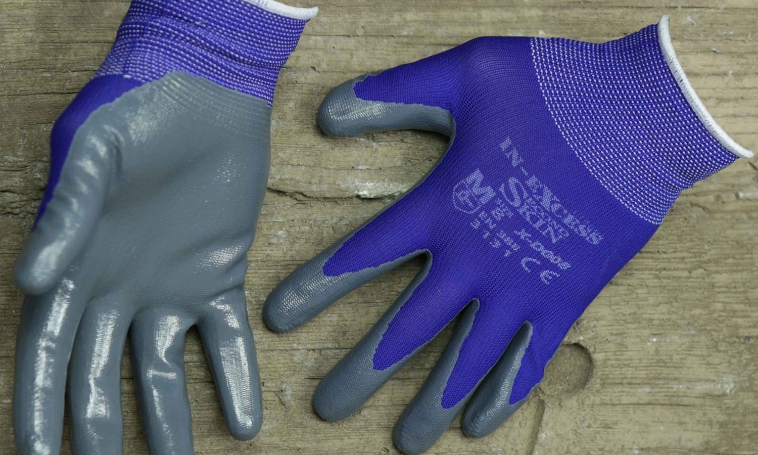 In-Excess Second Skin Multipurpose Gardening Anti-Slip Nitrile Gloves – Blue