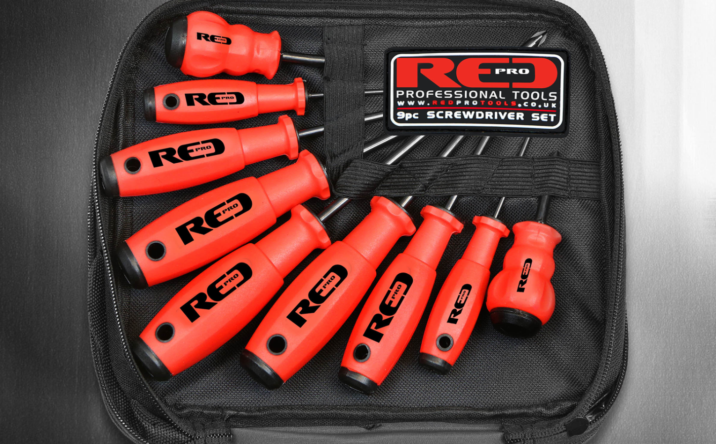 Red Pro Tools Screwdriver Set – 9 Pieces