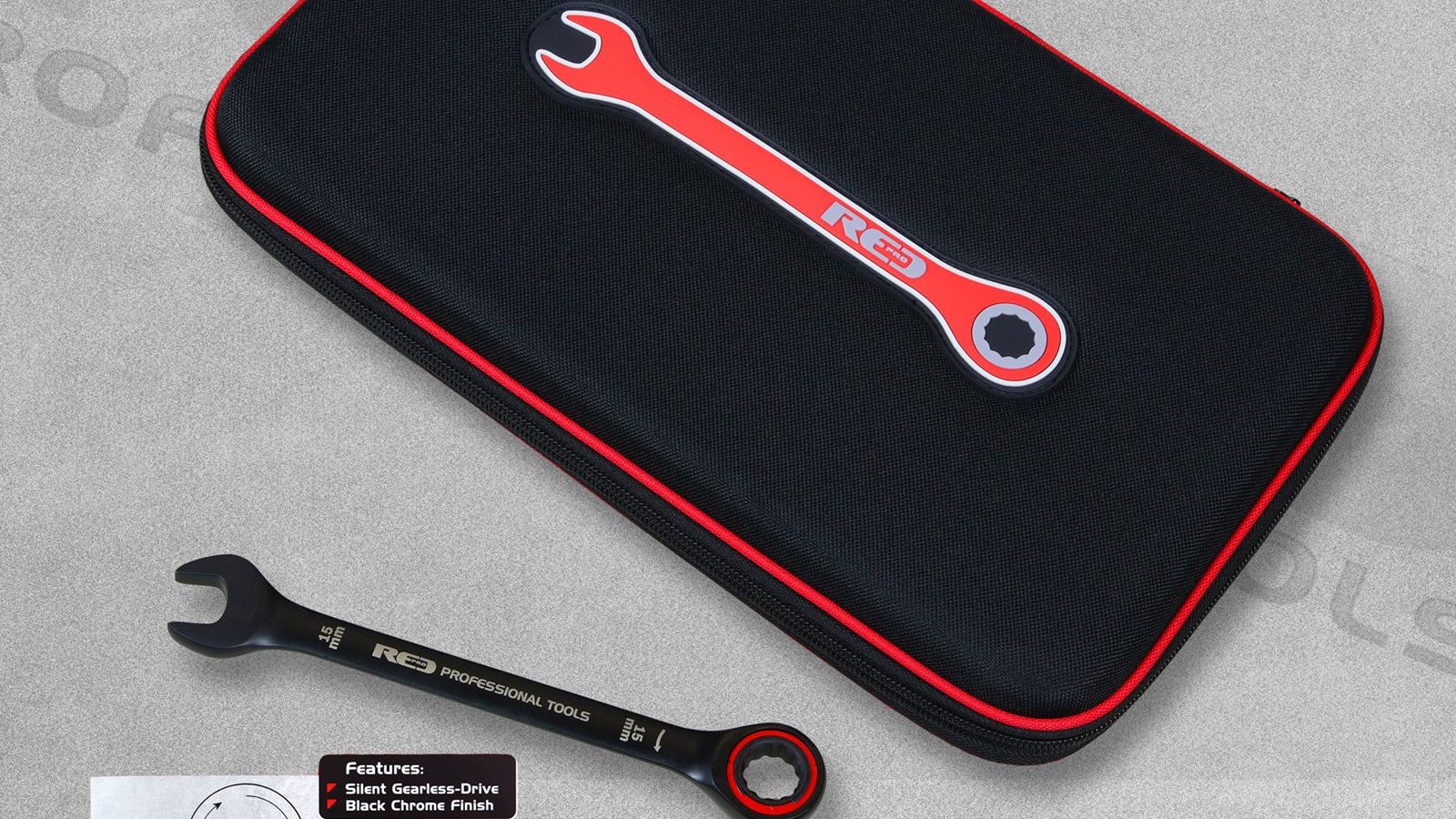 Red Pro Silent Gearless Ratchet Spanner Set – 10 Piece