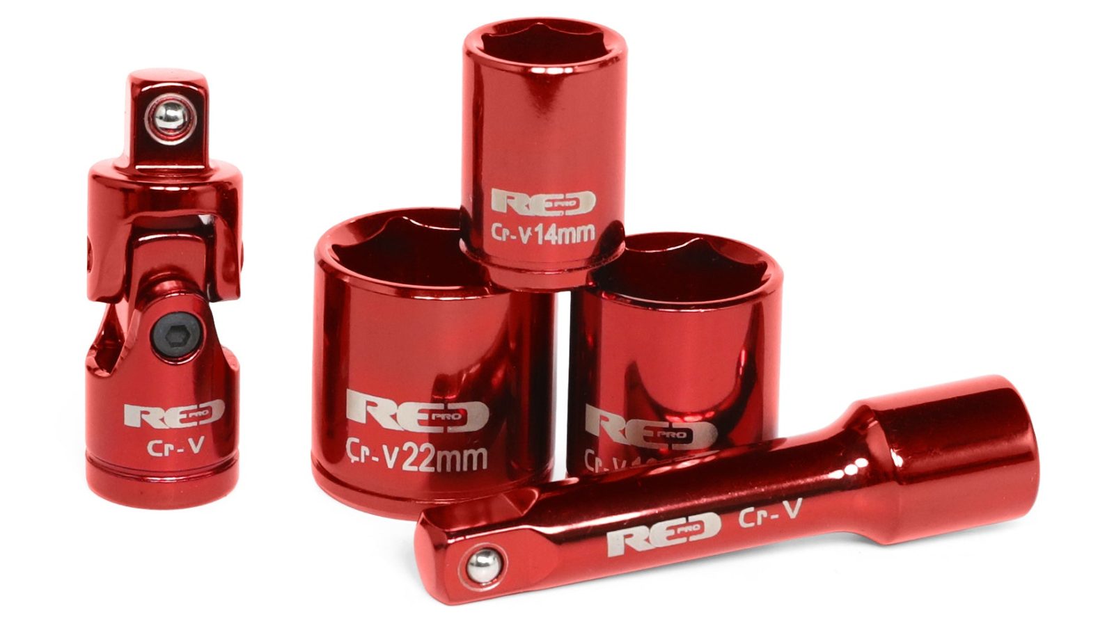 Red Pro Tools 13pc Socket Set 3/8″ Drive (9.00 Series) – Red