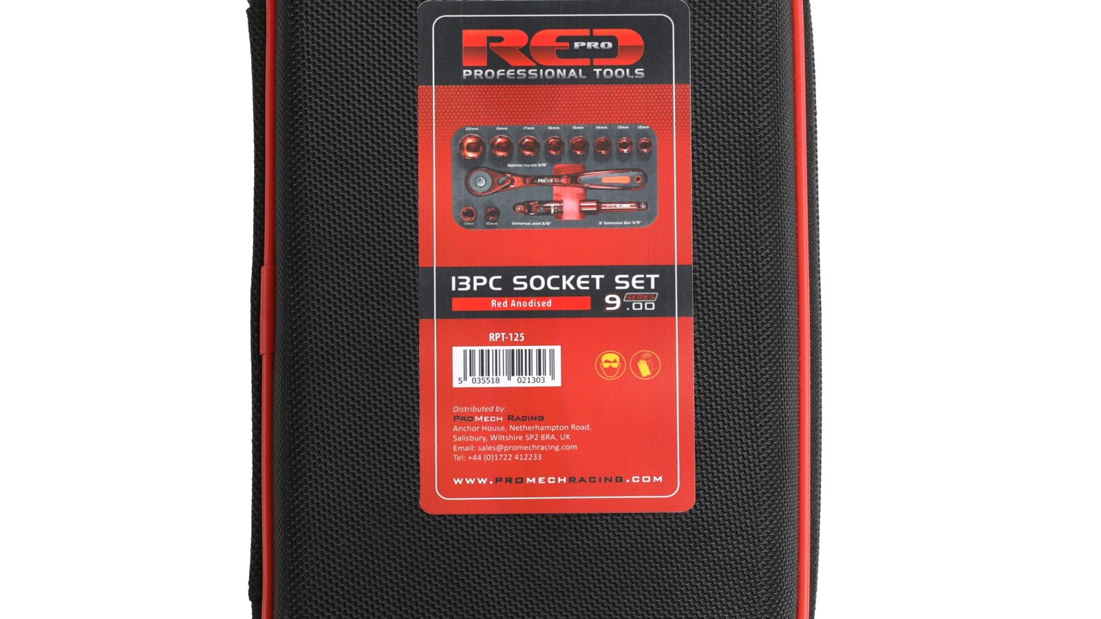 Red Pro Tools 13pc Socket Set 3/8″ Drive (9.00 Series) – Red