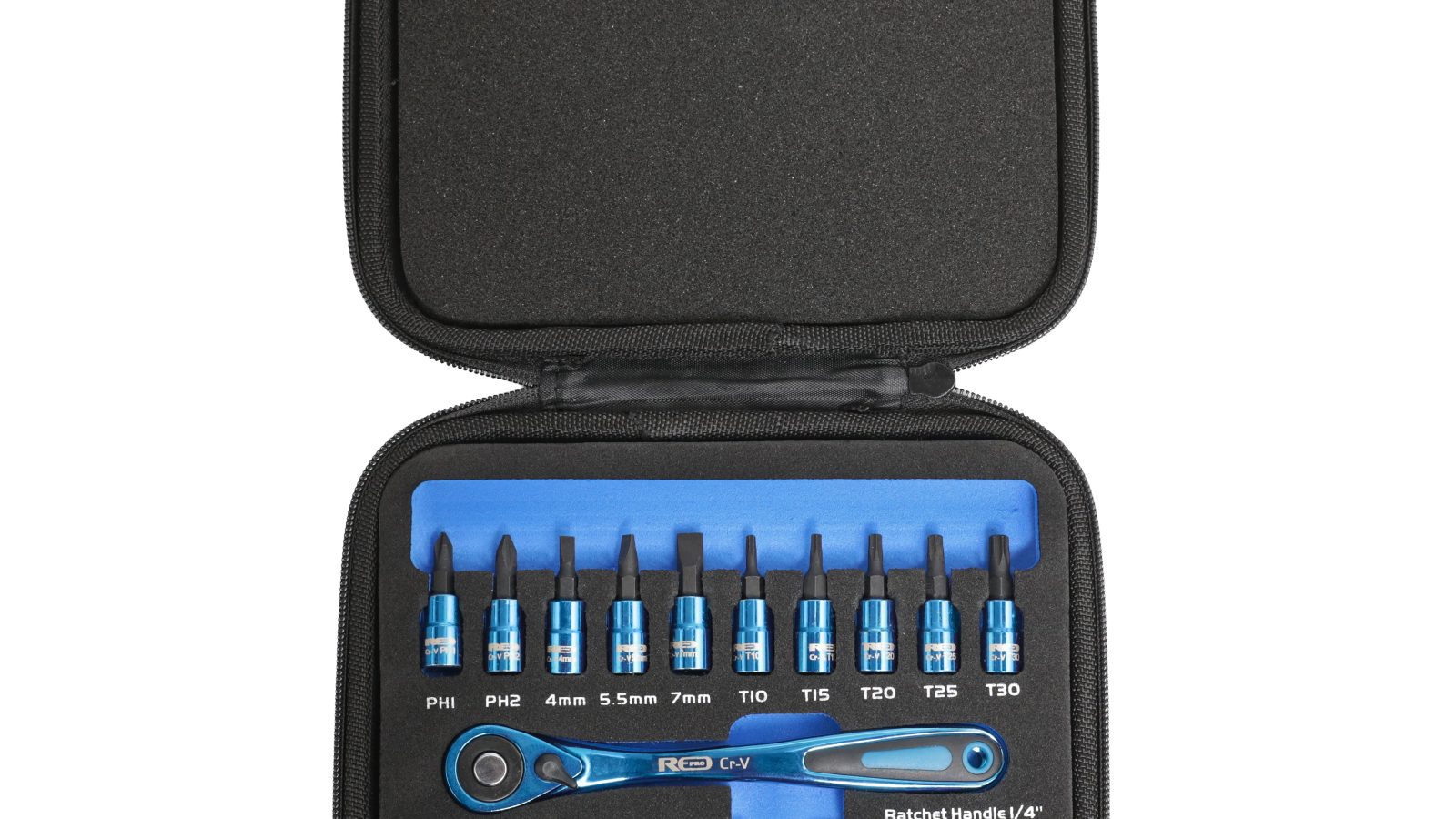 Red Pro Tools 23pc Socket Set 1/4″ Drive (6.00 Series) – Blue
