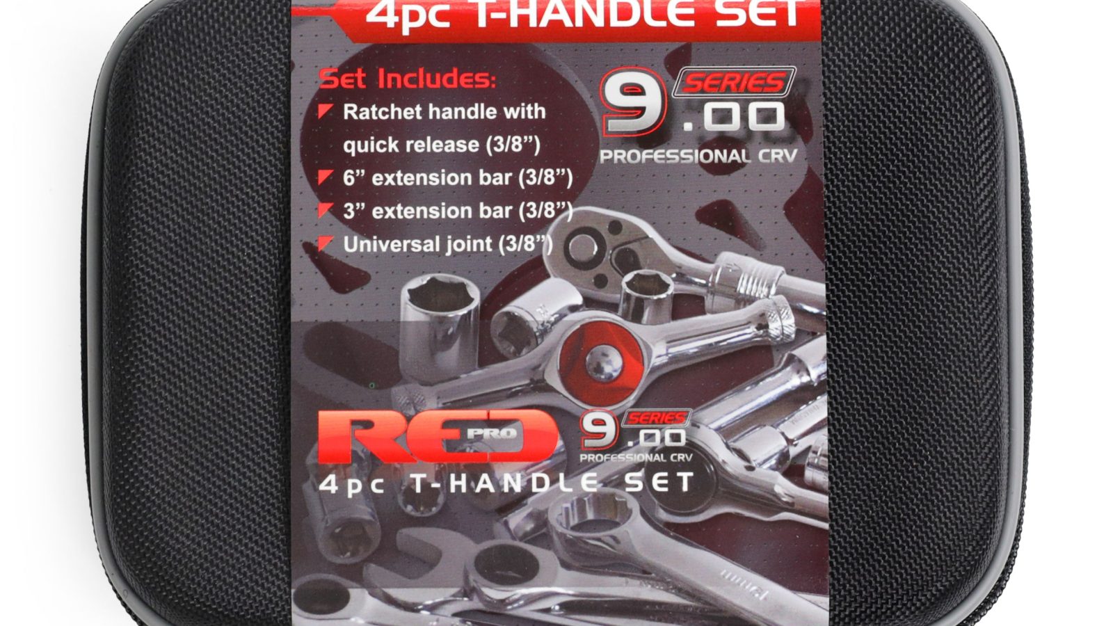 Red Pro Tools 4pc T-Handle Set 3/8″ Drive (9.00 Series)