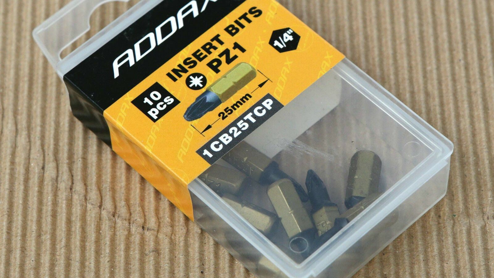 ADDAX Timco 25mm PZ1 1CB25TCP Pozi Premium Screwdriver Bits 1/4″ – Box of 10
