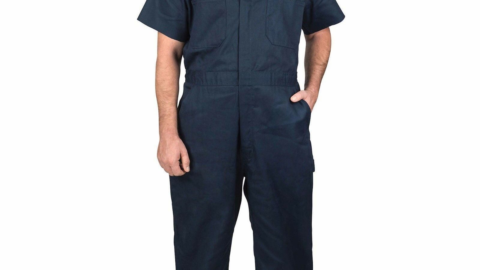Walls Short Sleeved Twill Summer Overalls – Navy