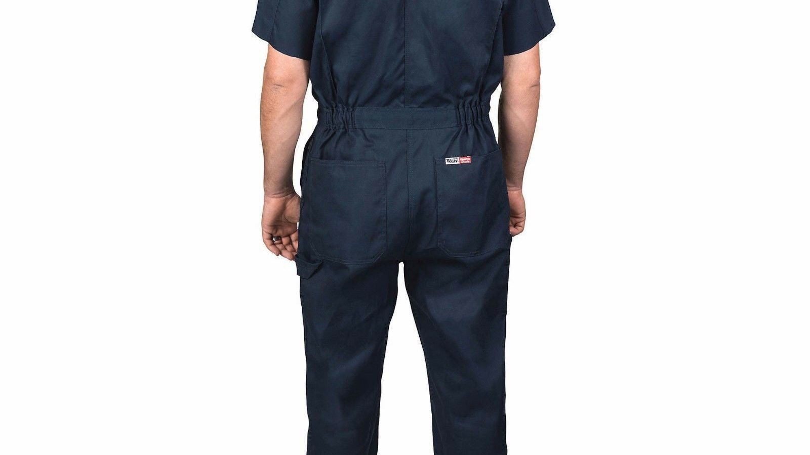 Walls Short Sleeved Twill Summer Overalls – Navy