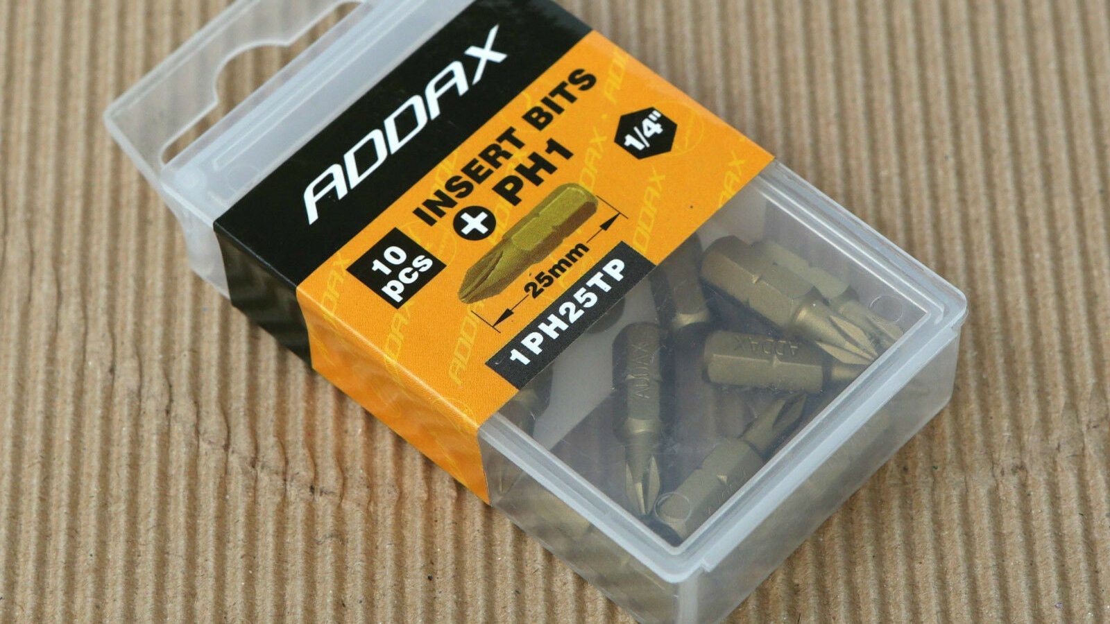 ADDAX Timco 25mm PH1 1PH25TP Pozi Premium Screwdriver Bits 1/4″ – Box of 10