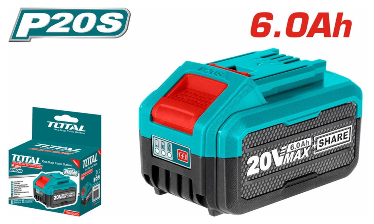 Total Li-Ion 20V 6.0Ah Battery Pack – TFBLI2060