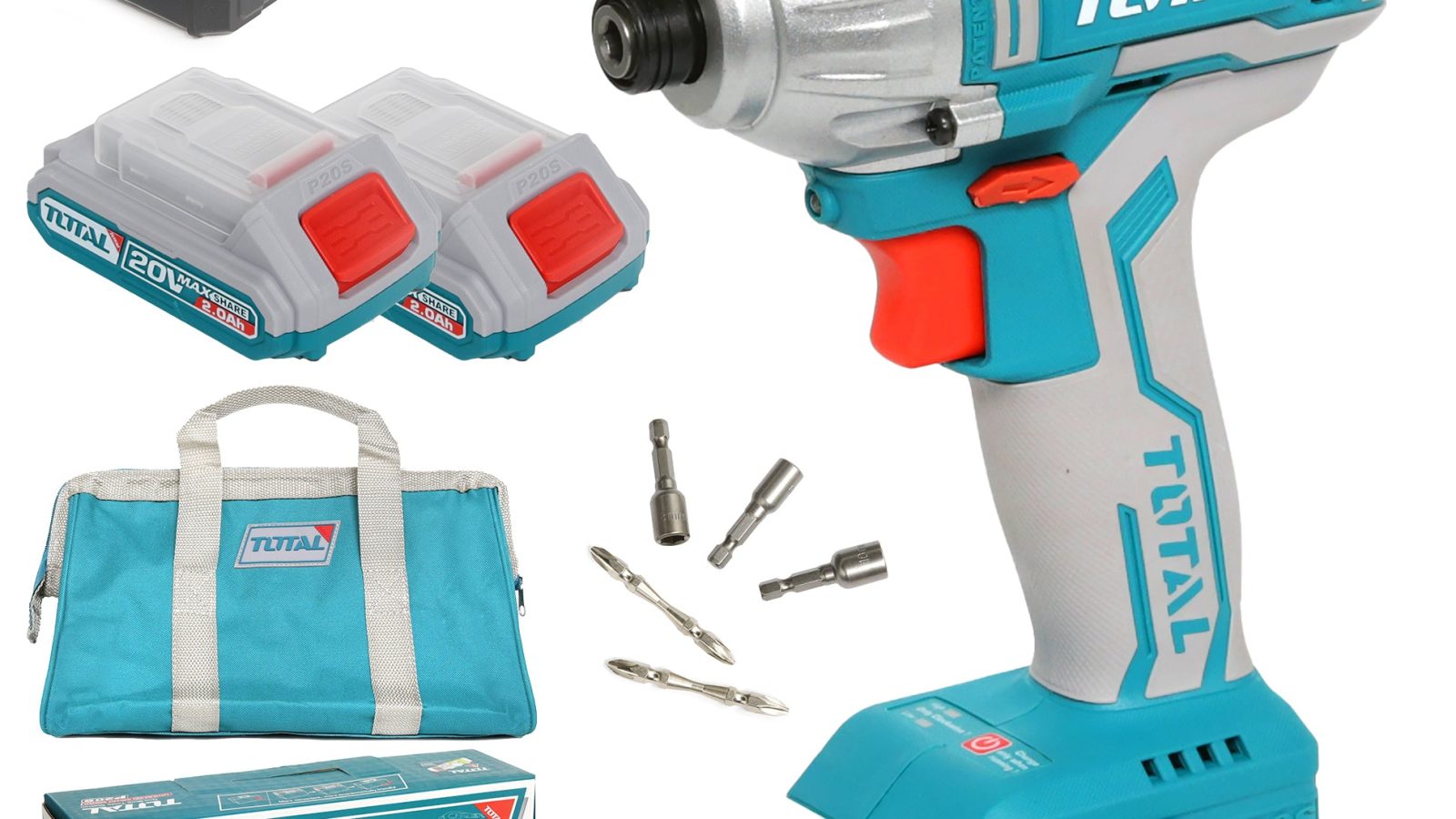 Total Li-Ion 20V Impact Driver (with 2 x Batteries & Charger) – TIRLI2002