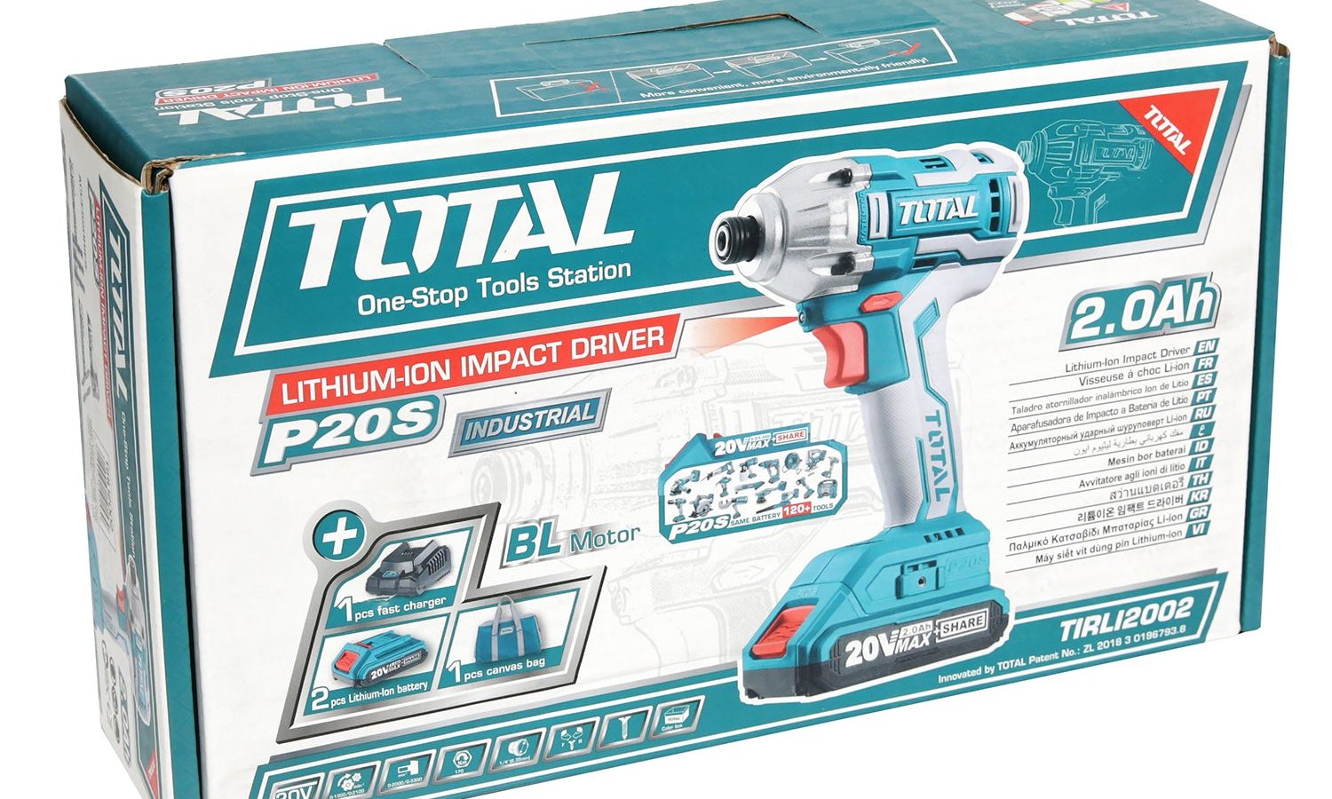 Total Li-Ion 20V Impact Driver (with 2 x Batteries & Charger) – TIRLI2002