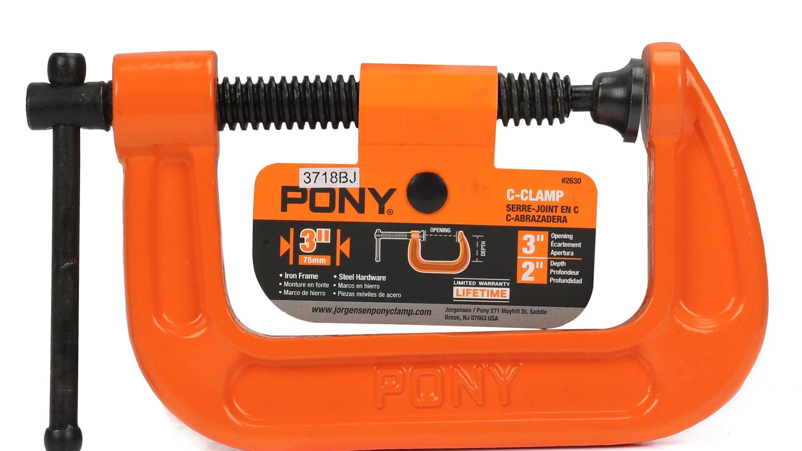 Pony Jorgensen 2630 Classic Light-Duty C-Clamp 3″ 800lb