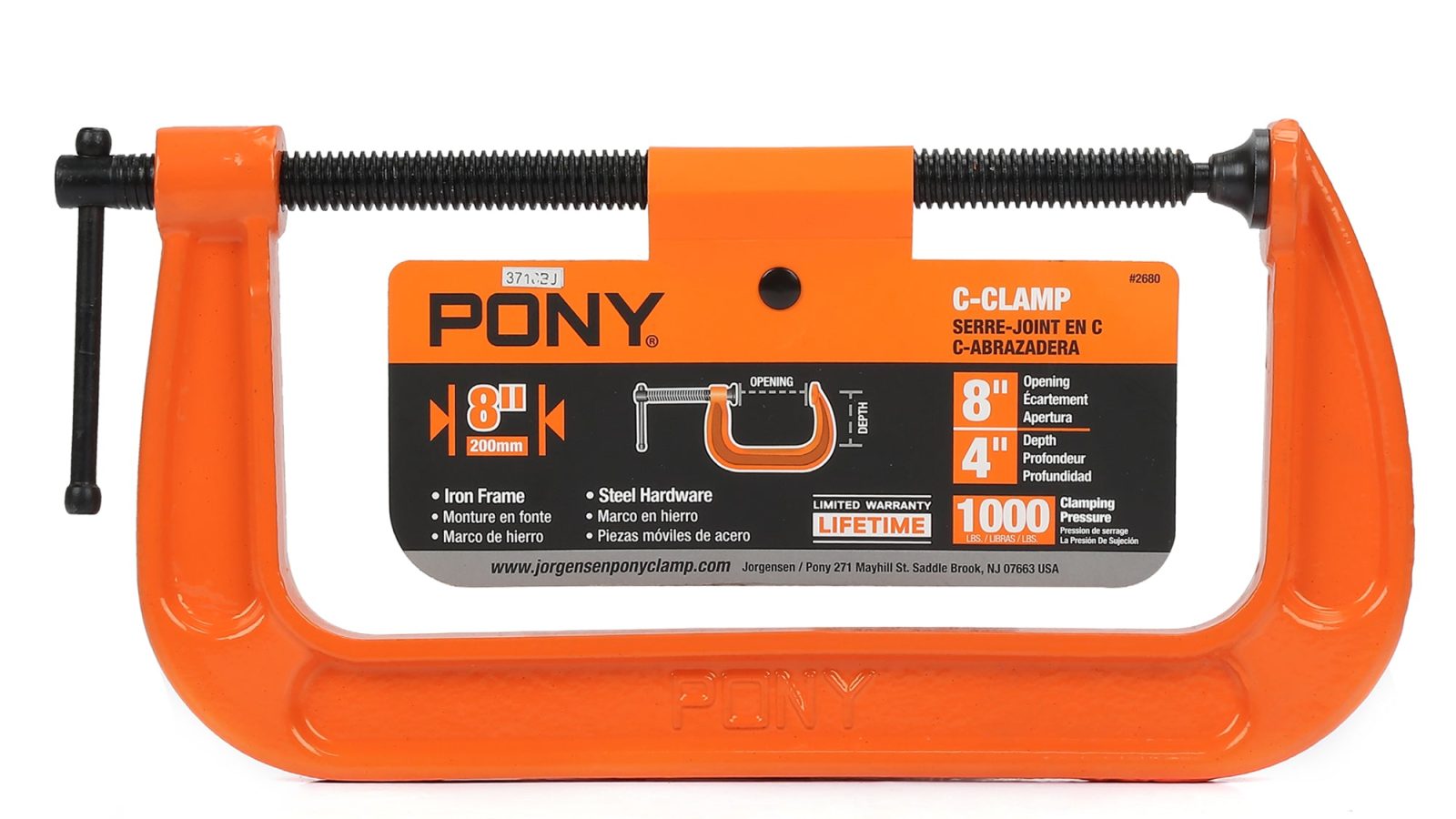 Pony Jorgensen 2680 Classic Light-Duty C-Clamp 8″ 1,000lb