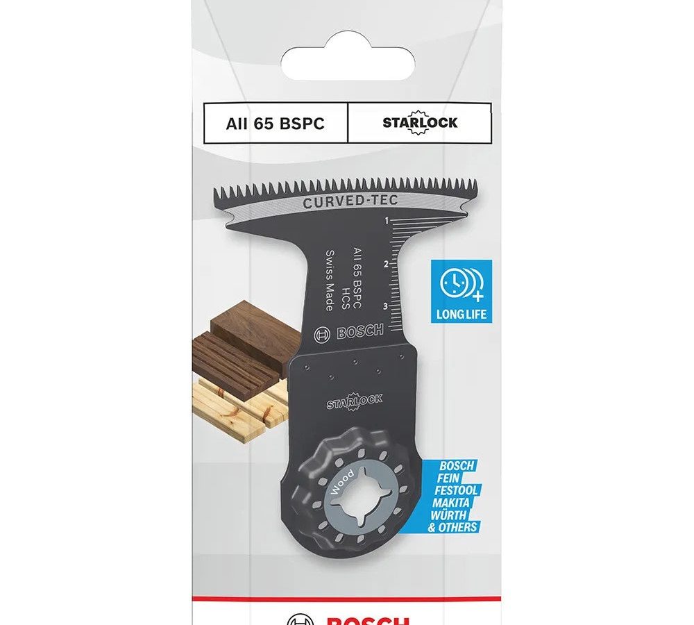 Bosch 2608669258 AII 65 BSPC HCS Starlock Plunge Cut Multi-Tool Blade for Wood 65 x 40mm