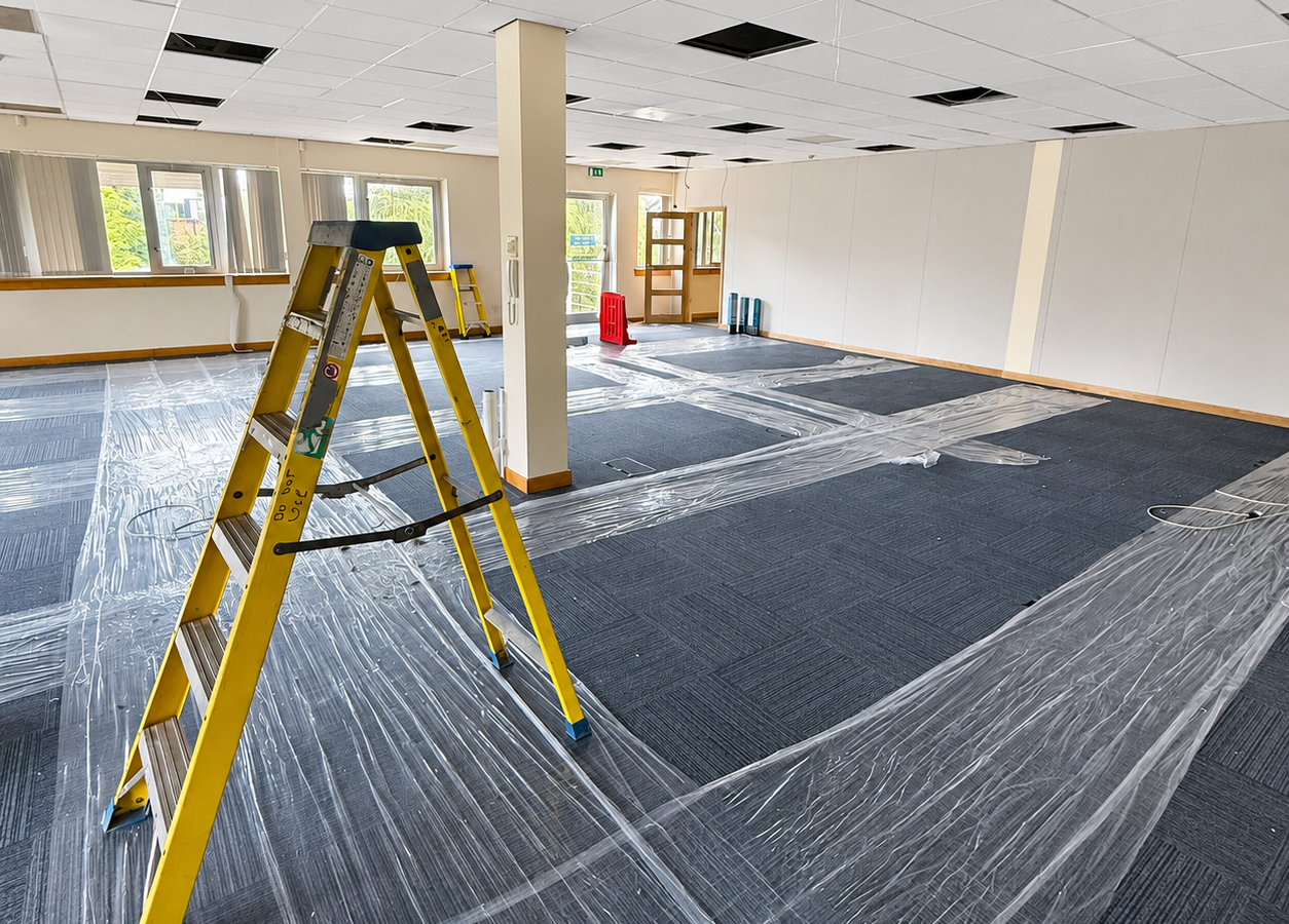 Punchin CARPETPROT100 Clear Carpet Protection Film 600mm x 100m Roll