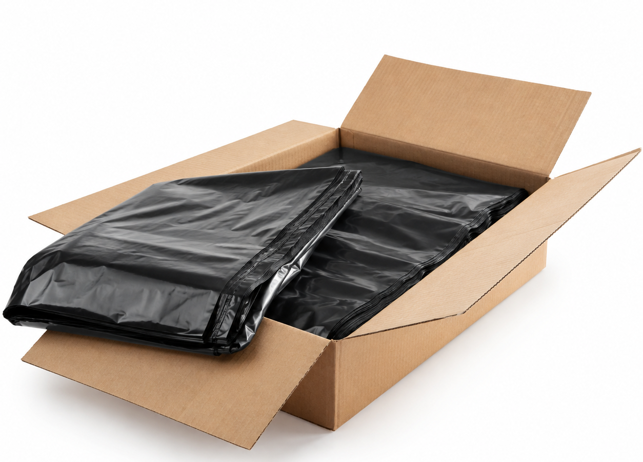 Punchin WHEELIEBLACKHD50 Black Wheelie Bin Liners 240L (Box of 50)