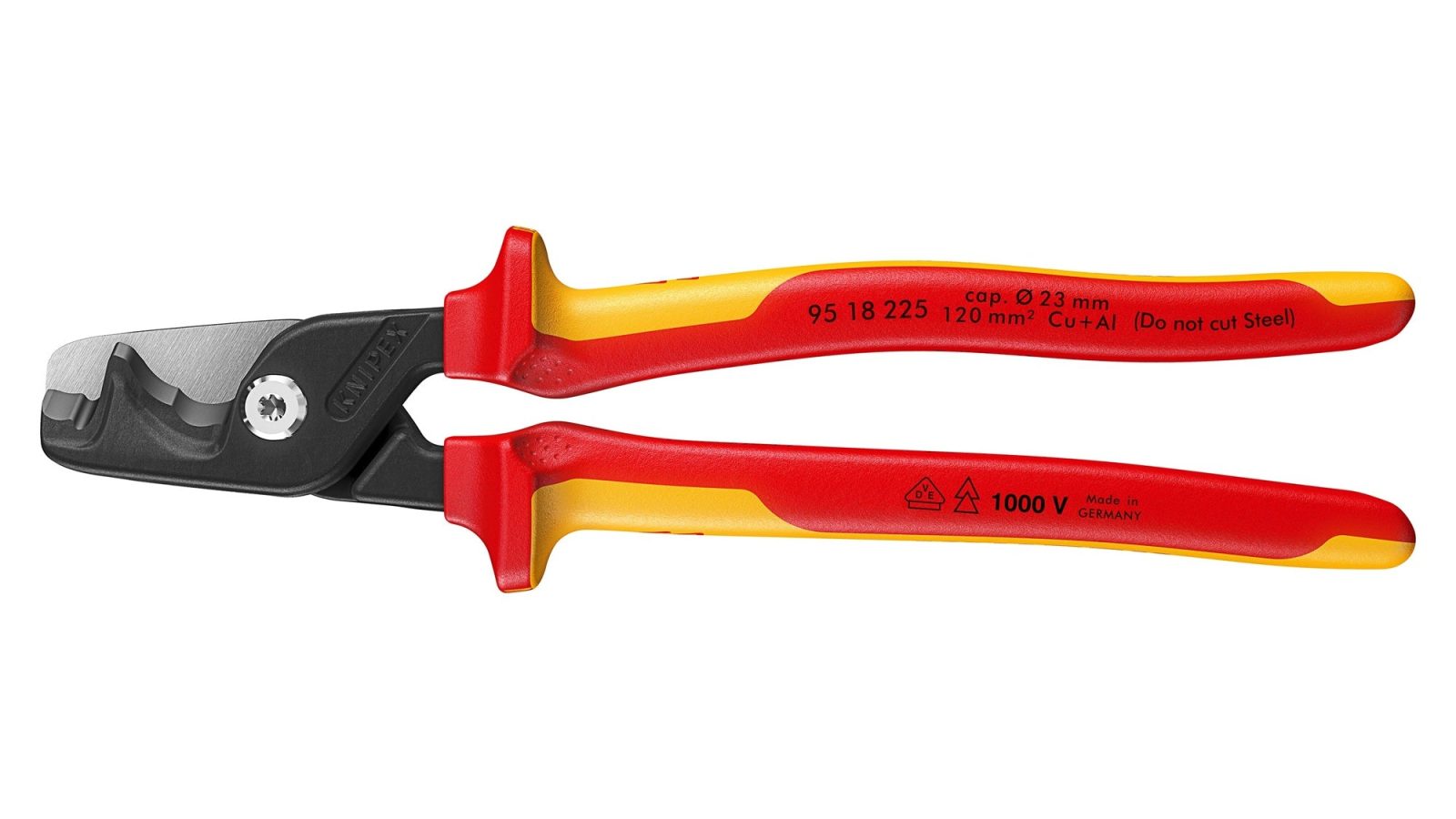 Knipex 95 18 225 SB VDE StepCut XL Cable Shears 225mm (Carded)