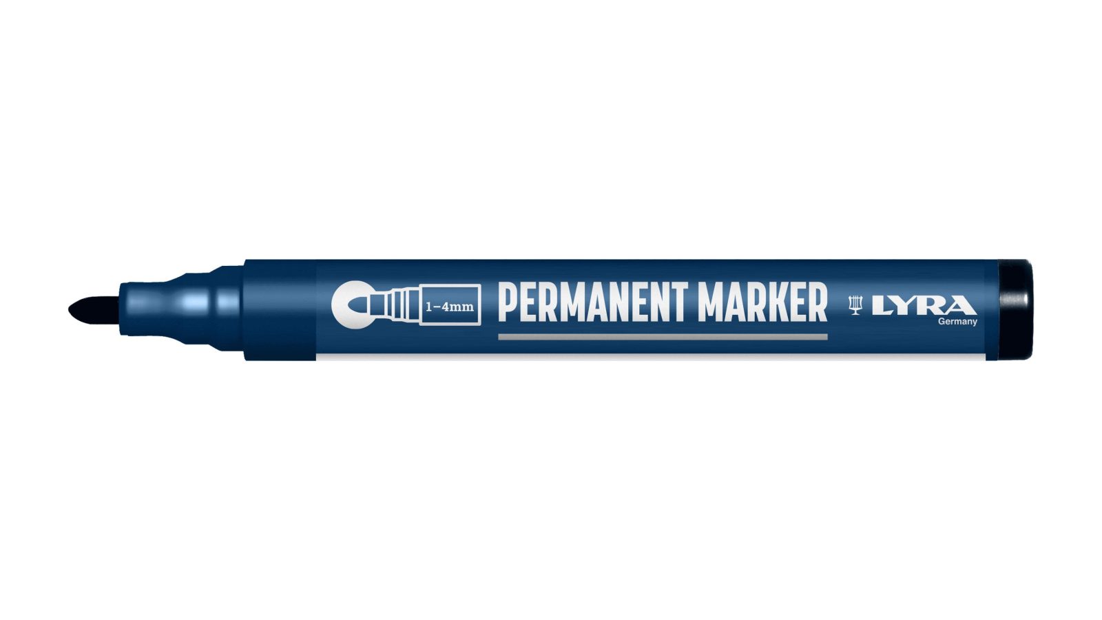 Lyra L4020099 Permanent Marker Round Tip Black 1-4mm (Box of 10)