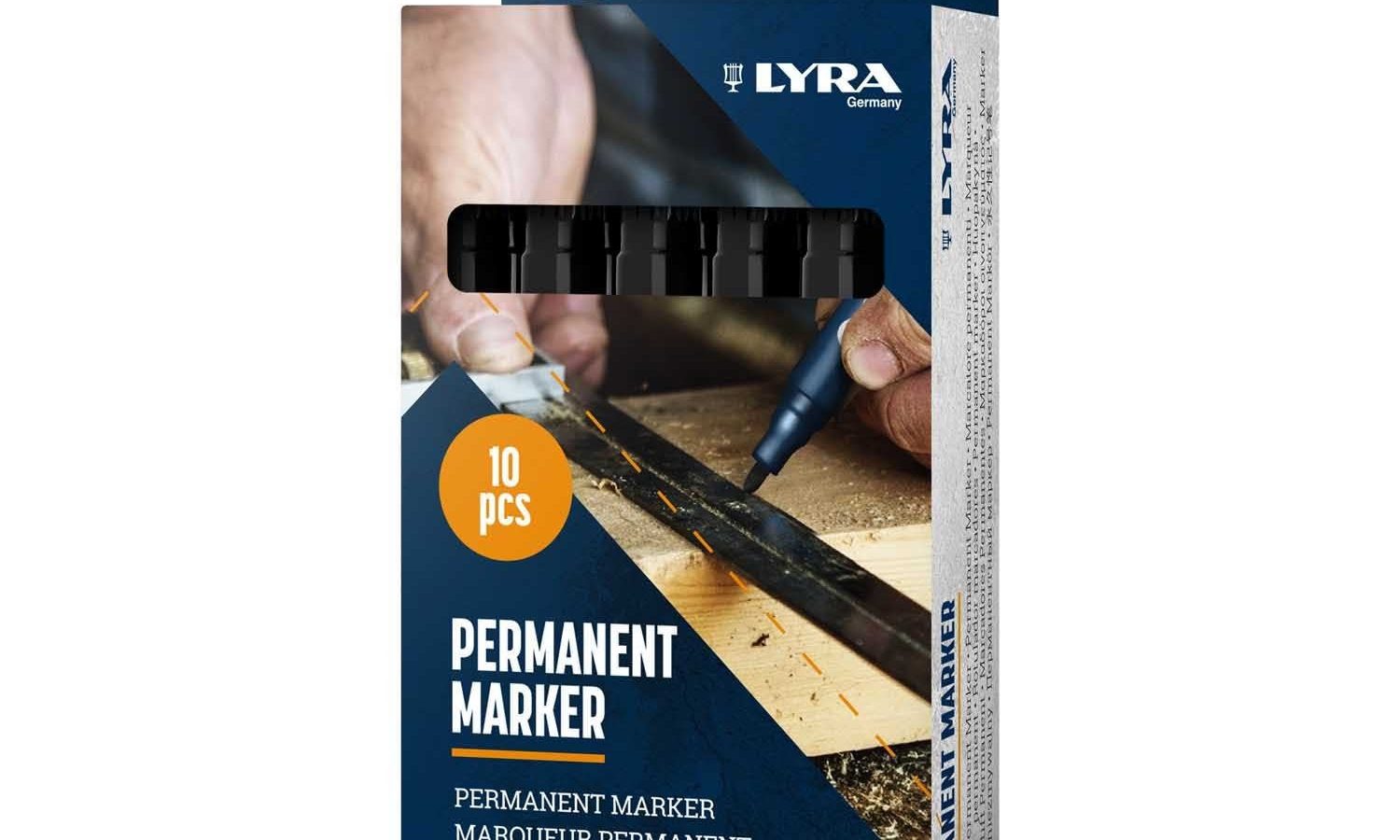 Lyra L4020099 Permanent Marker Round Tip Black 1-4mm (Box of 10)