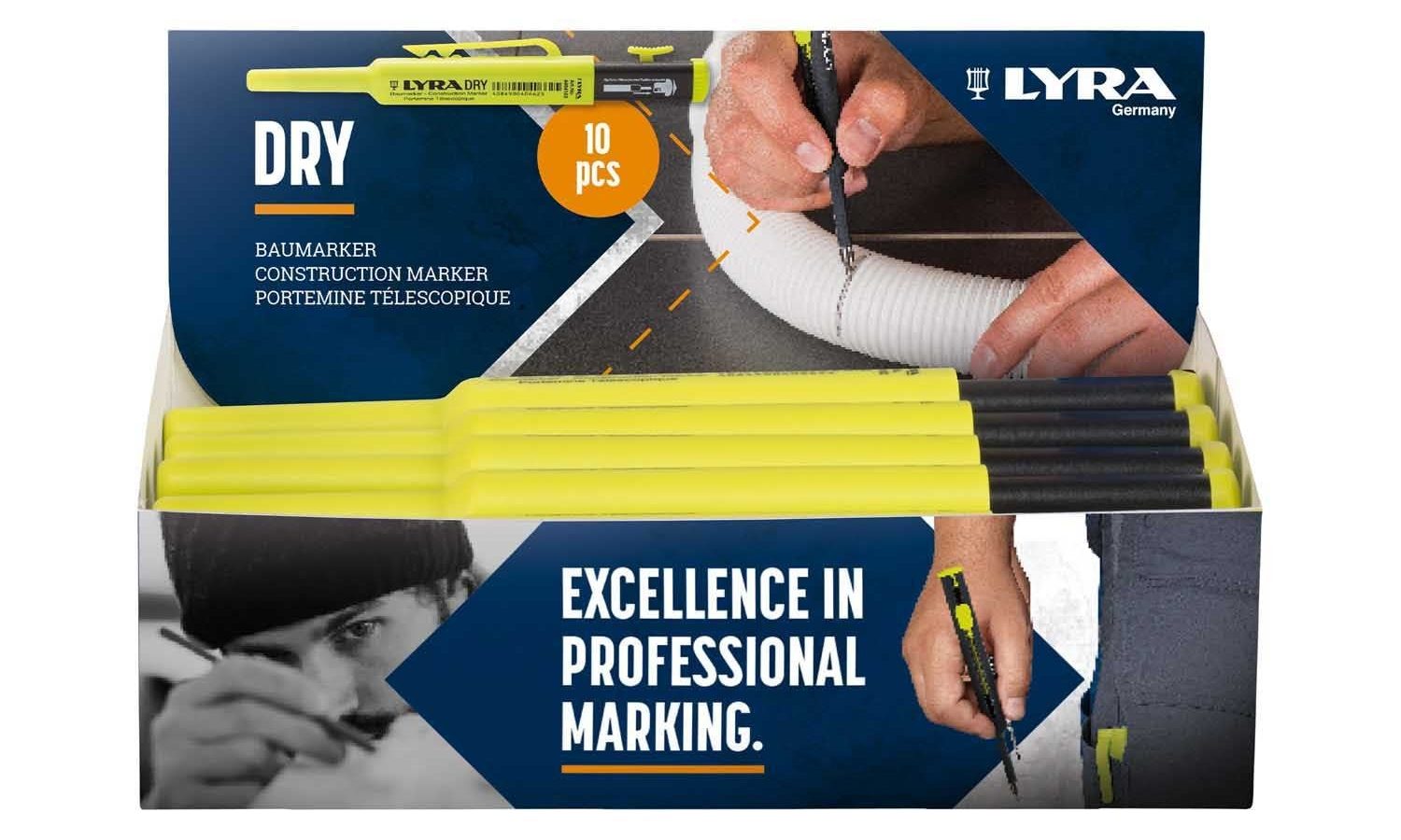 Lyra L4494102 DRY Construction Marker Graphite 2B (Box of 10)
