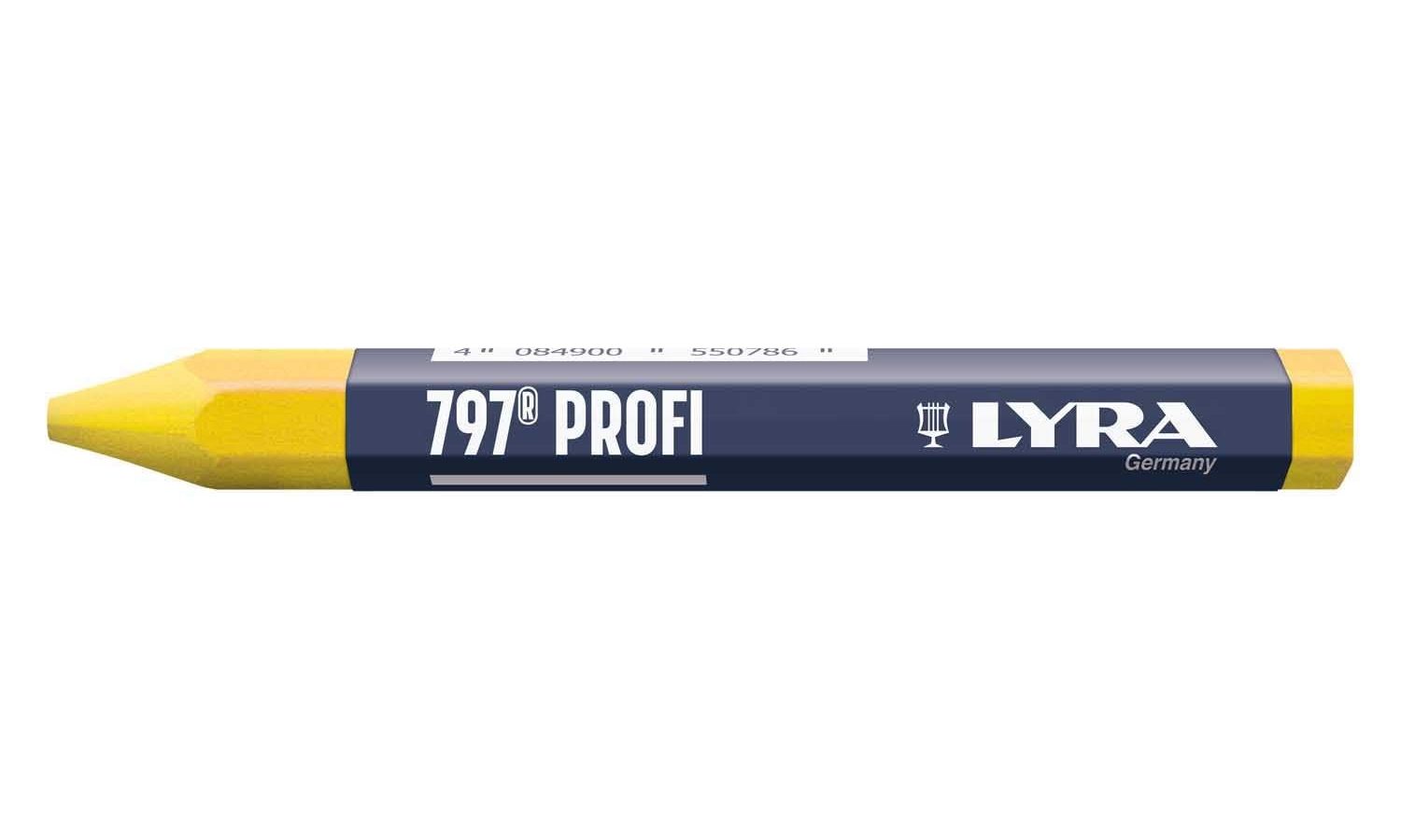 Lyra L4870007 797 PROFI Oil-Based Lumber & Marking Crayon Yellow 120mm (Box of 12)